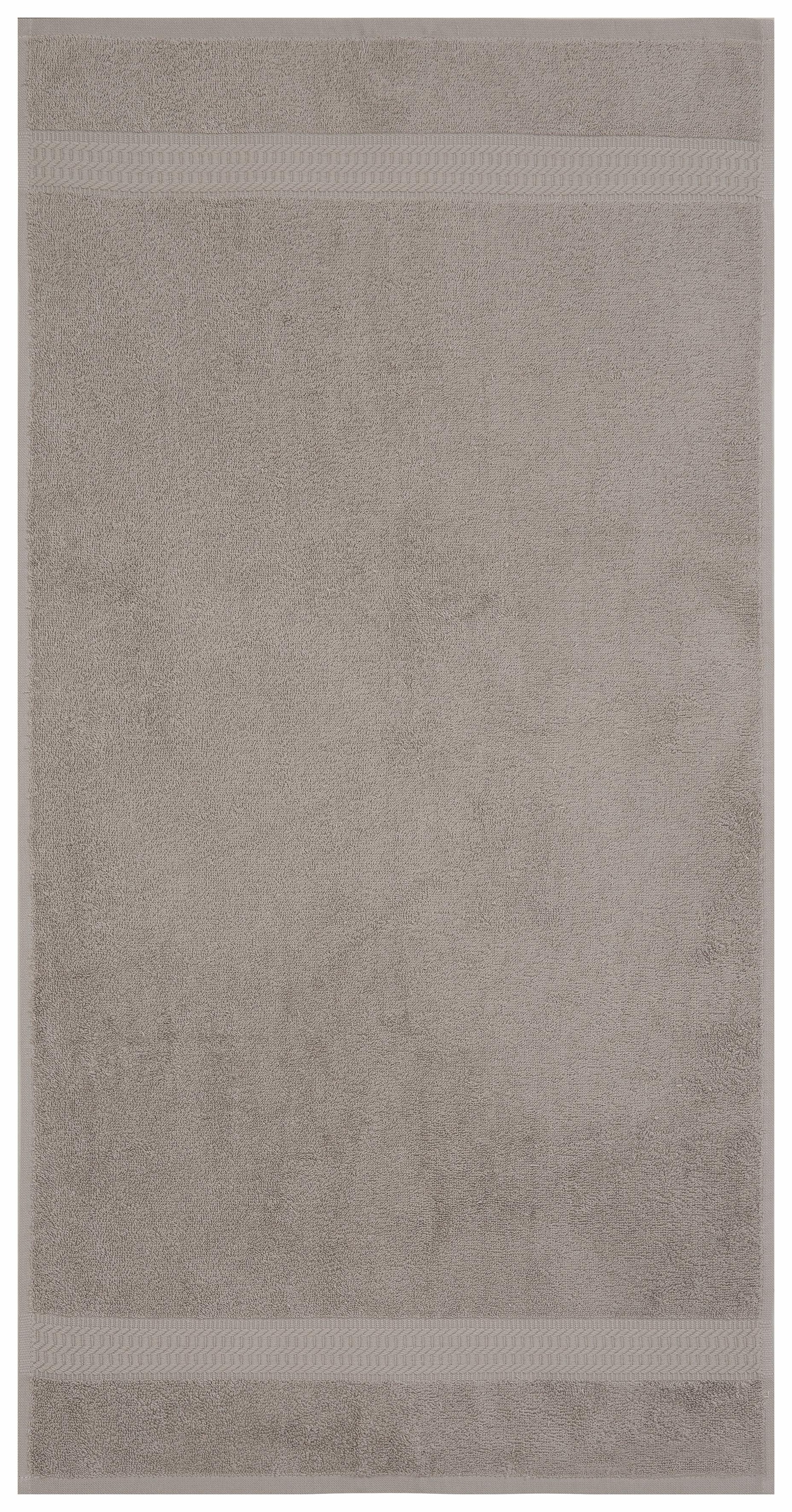 my home Duschtücher »Juna, als Set und Serie erhältlich, 4 Duschtücher, 70x140cm«, (4 St., 4er Set Badetücher 70 x 140 cm), Handtuch Set, 100% Baumwolle, mit Bordüre, Uni-Farben, weich