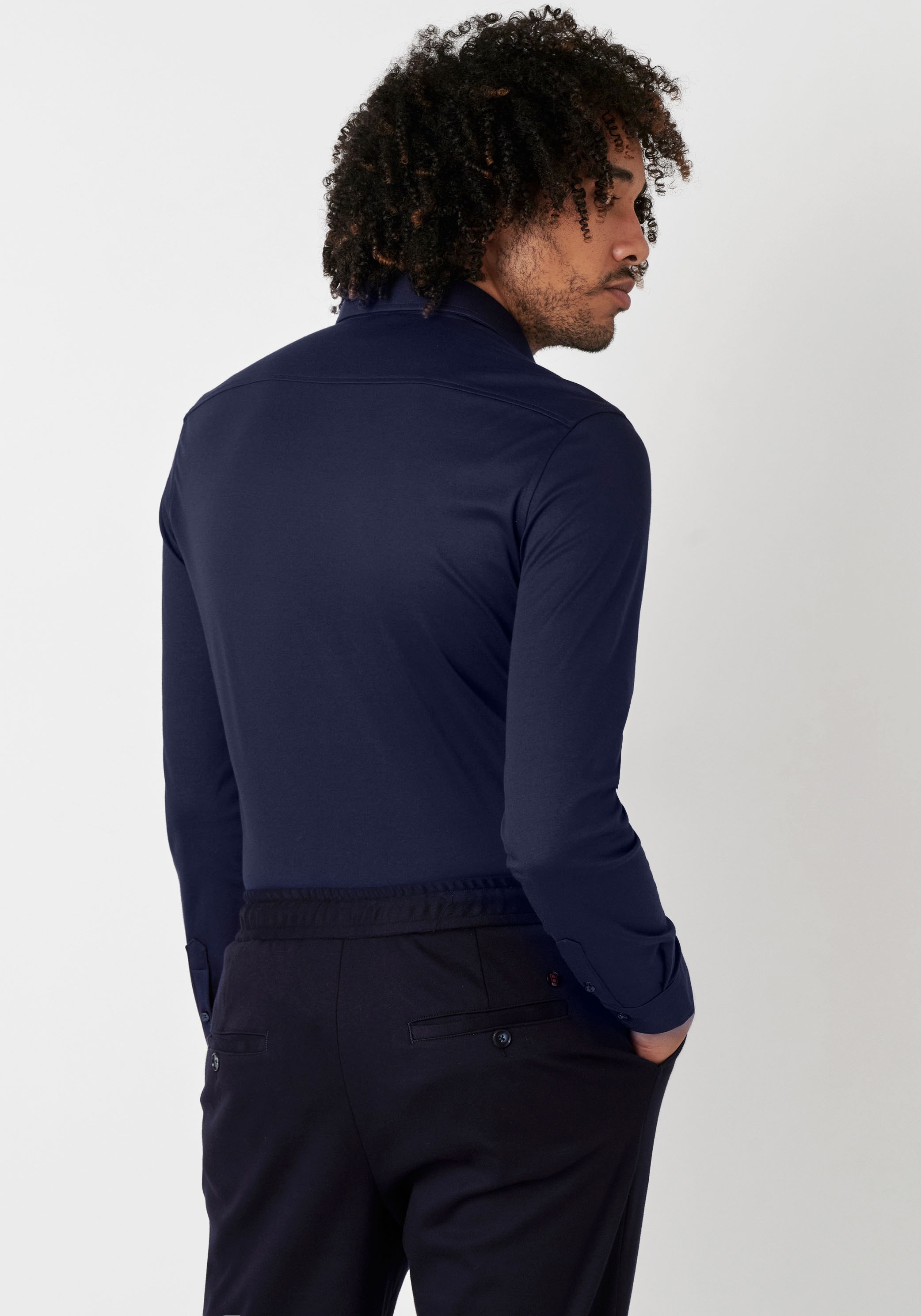 DESOTO Langarmhemd "Jerseyhemd Casual Kent langarm", Flexibler Stretch günstig online kaufen