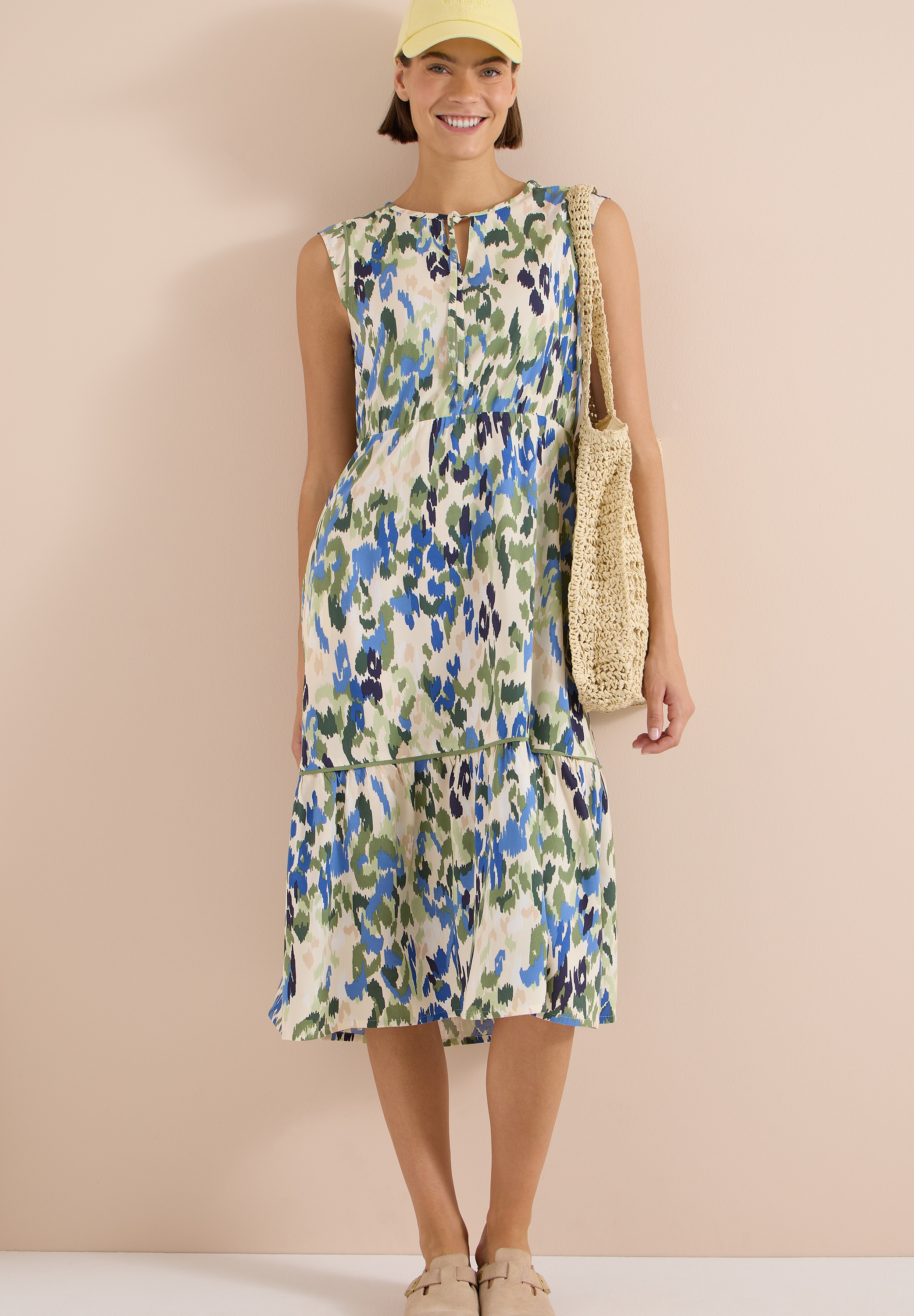 Cecil Midikleid Eingrifftaschen Midi-Sommerkleid mit grafischem Muster