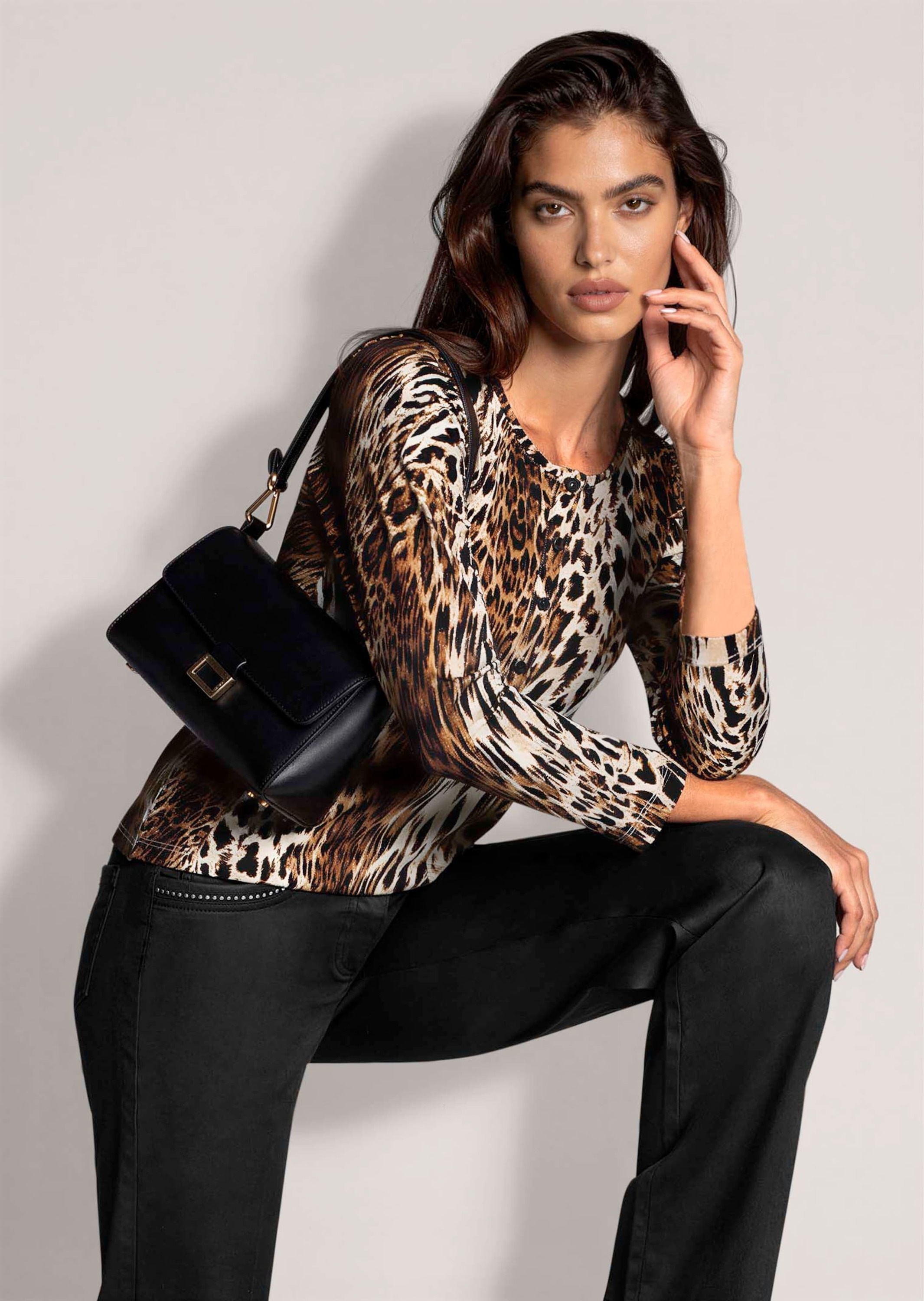MADELEINE 3/4-Arm-Shirt »Shirt Shirt mit Leo-Druck und 3/4-Arm«