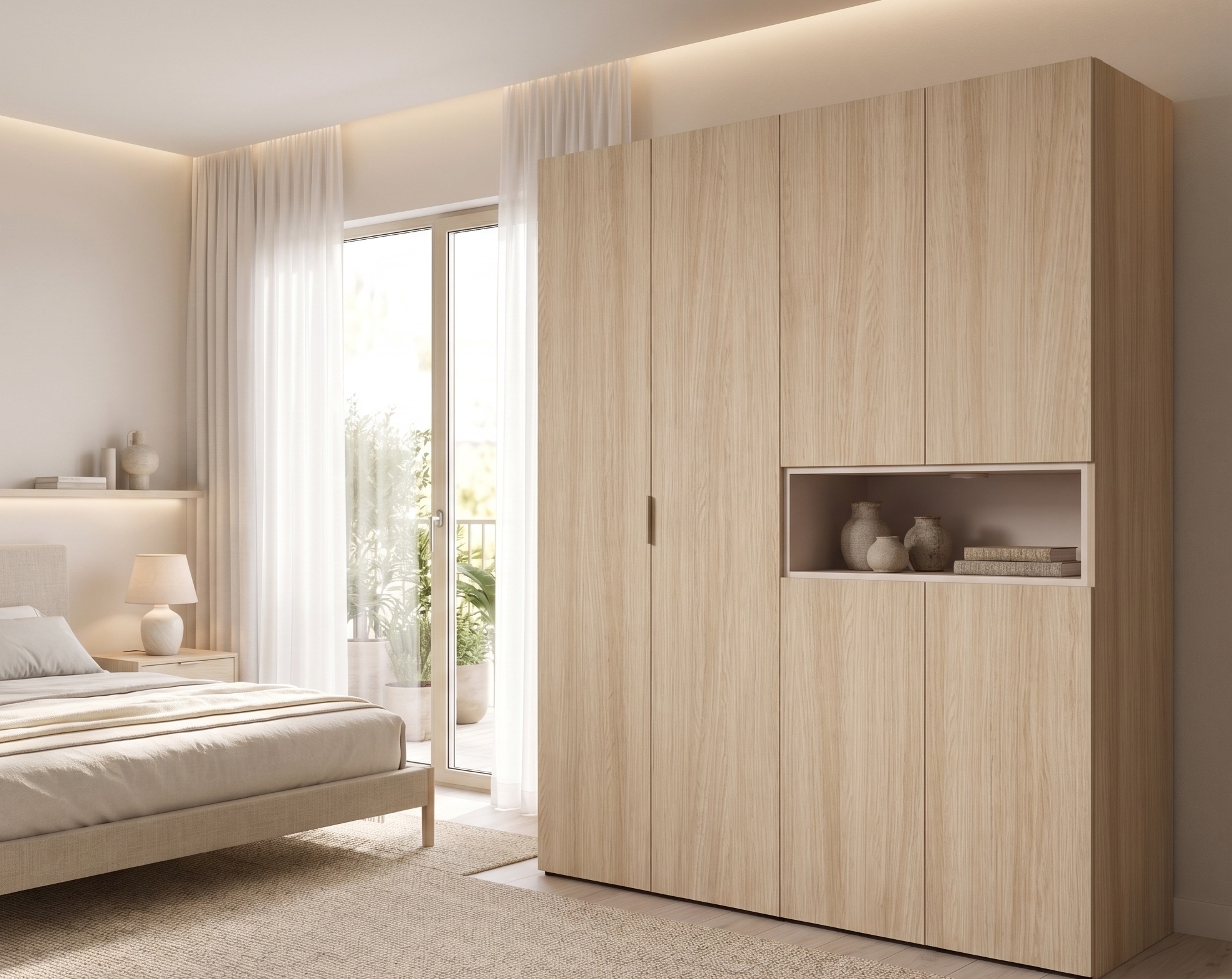 Home affaire Kleiderschrank »CUBIQUE mit/ohne Beleuchtung, Sof-Close System, Breite 161 cm« Garderobe mit Kleiderstange, 5 geschlossenen Fächern, 1 offenem Fach