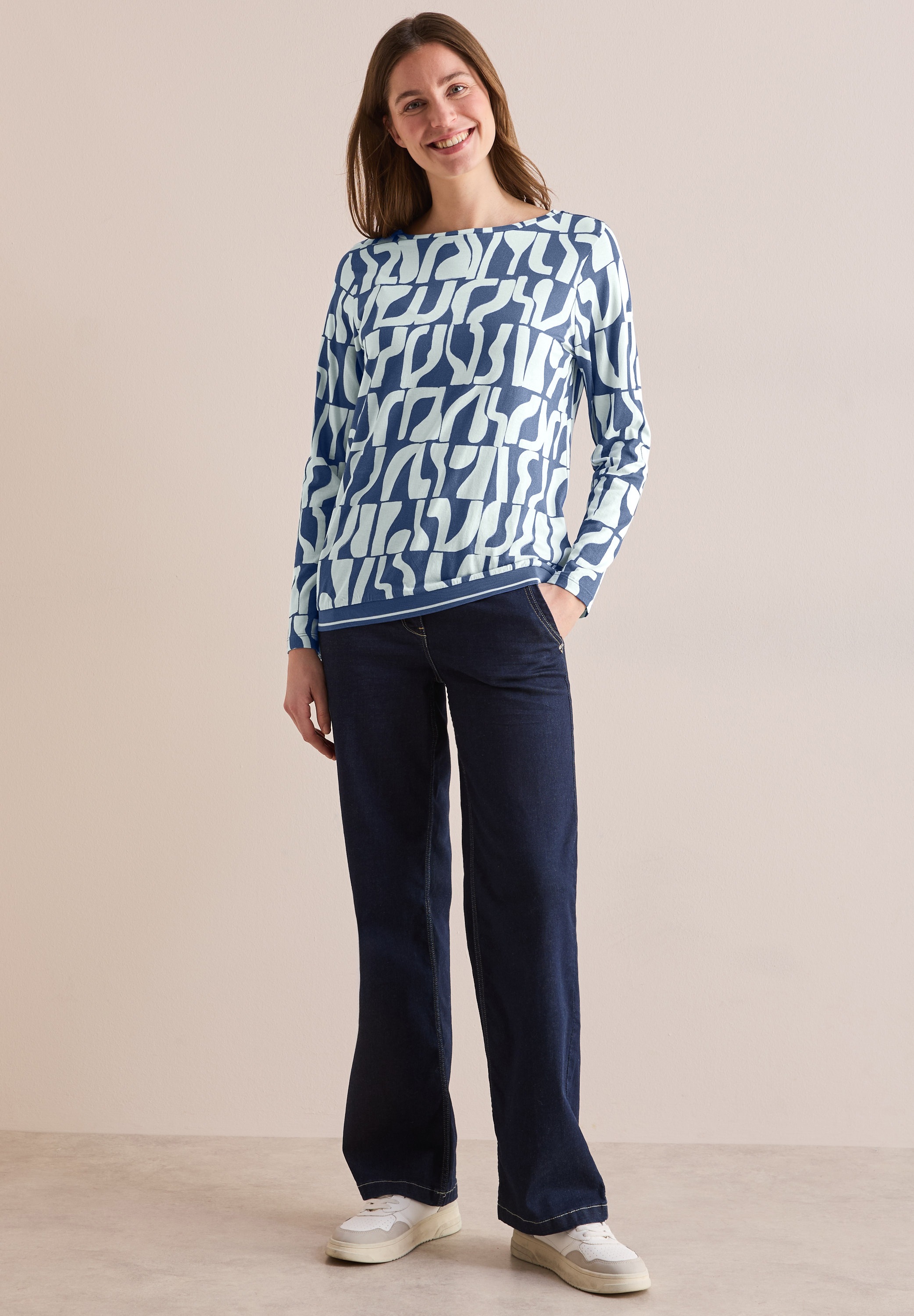 Cecil Langarmshirt, mit grafischem Muster