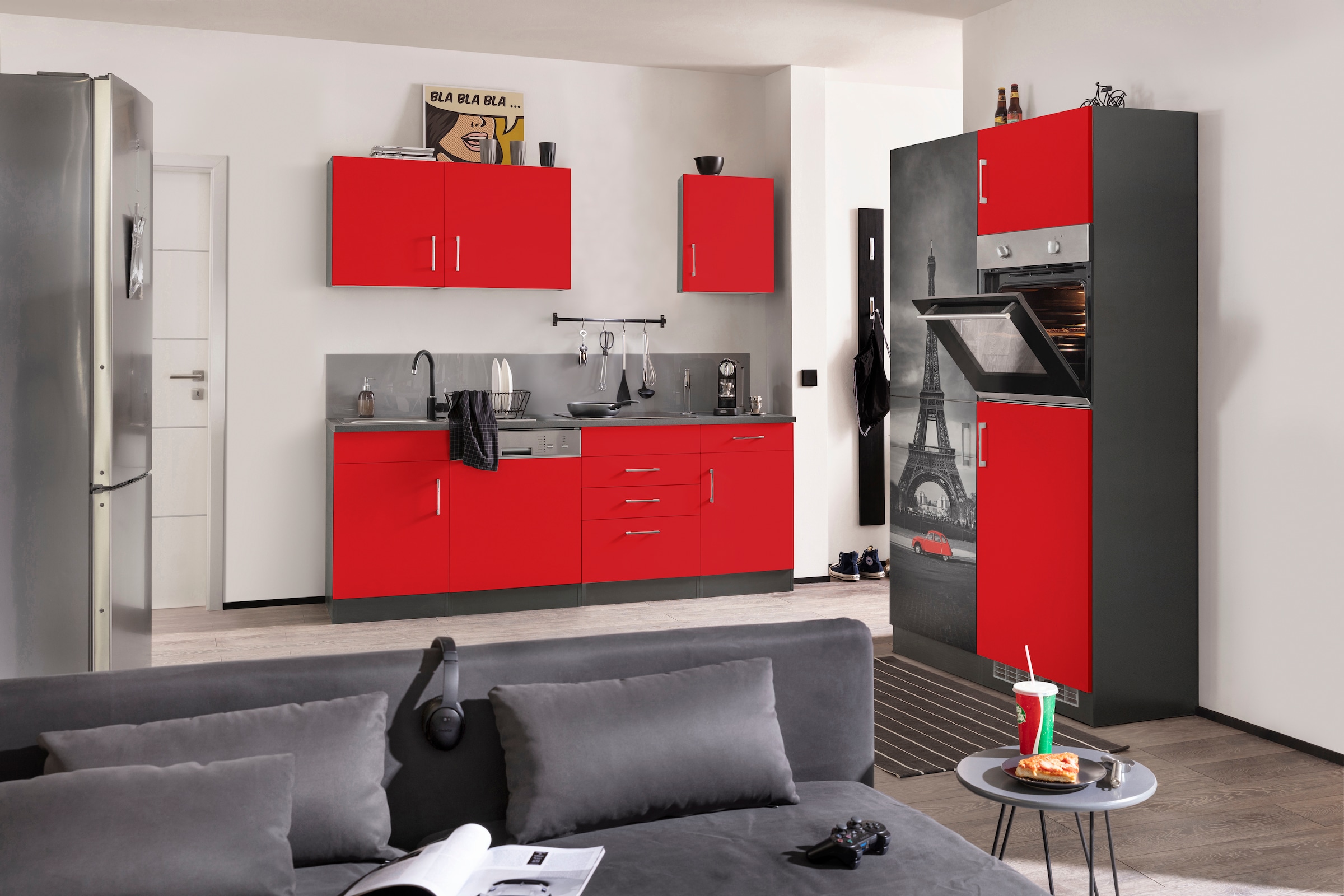 KOCHSTATION Küchenzeile "KS-Paris – Küchen mit einzigartigen Fotomotiven au günstig online kaufen