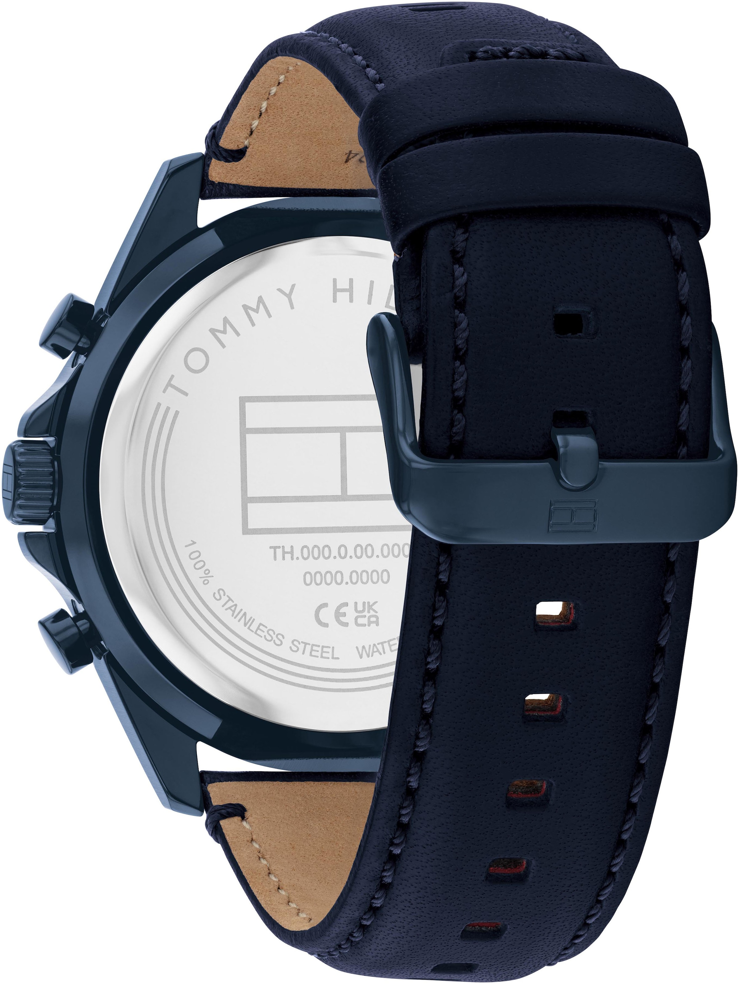 Tommy Hilfiger Multifunktionsuhr »JAX«, Quarzuhr, Armbanduhr, Herrenuhr, Lederarmband, analog, Tag, Wochentag
