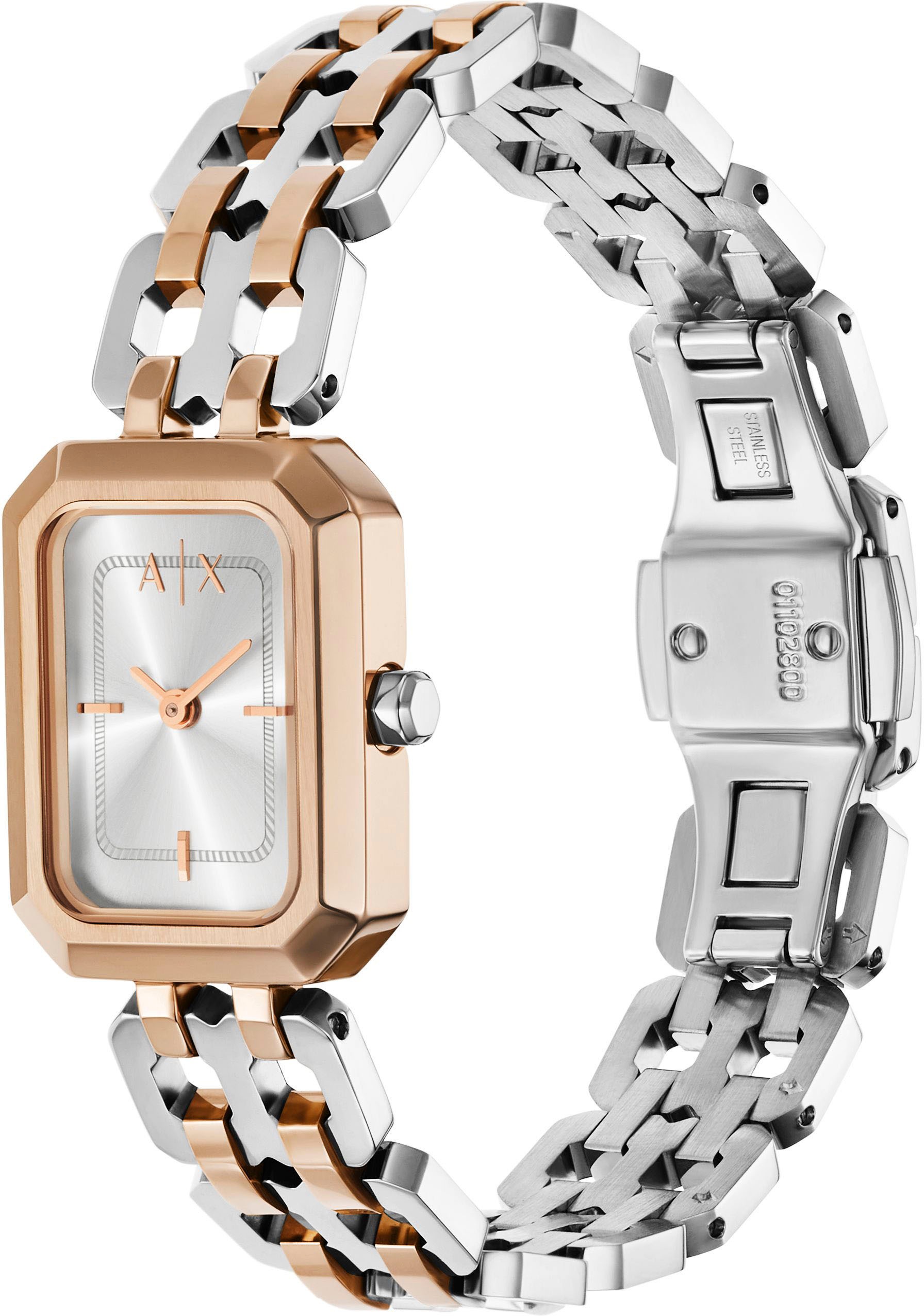 ARMANI EXCHANGE Quarzuhr, Armbanduhr, Damenuhr, Edelstahlarmband, analog