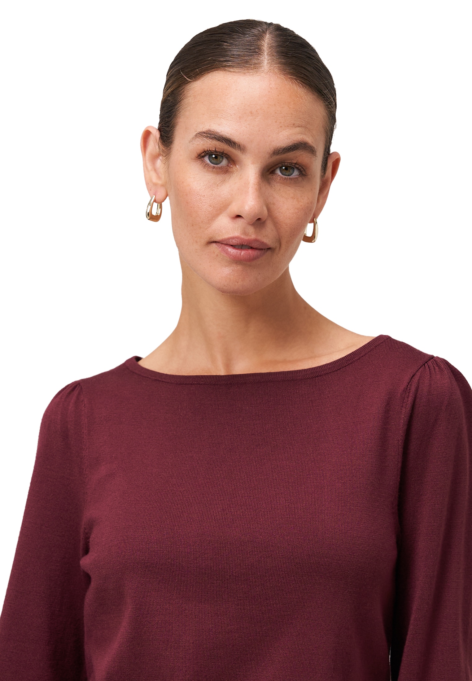 Zero Strickpullover »zero Damen Strickpullover mit Ballonärmeln«, (1 tlg.), Plain/ohne Details