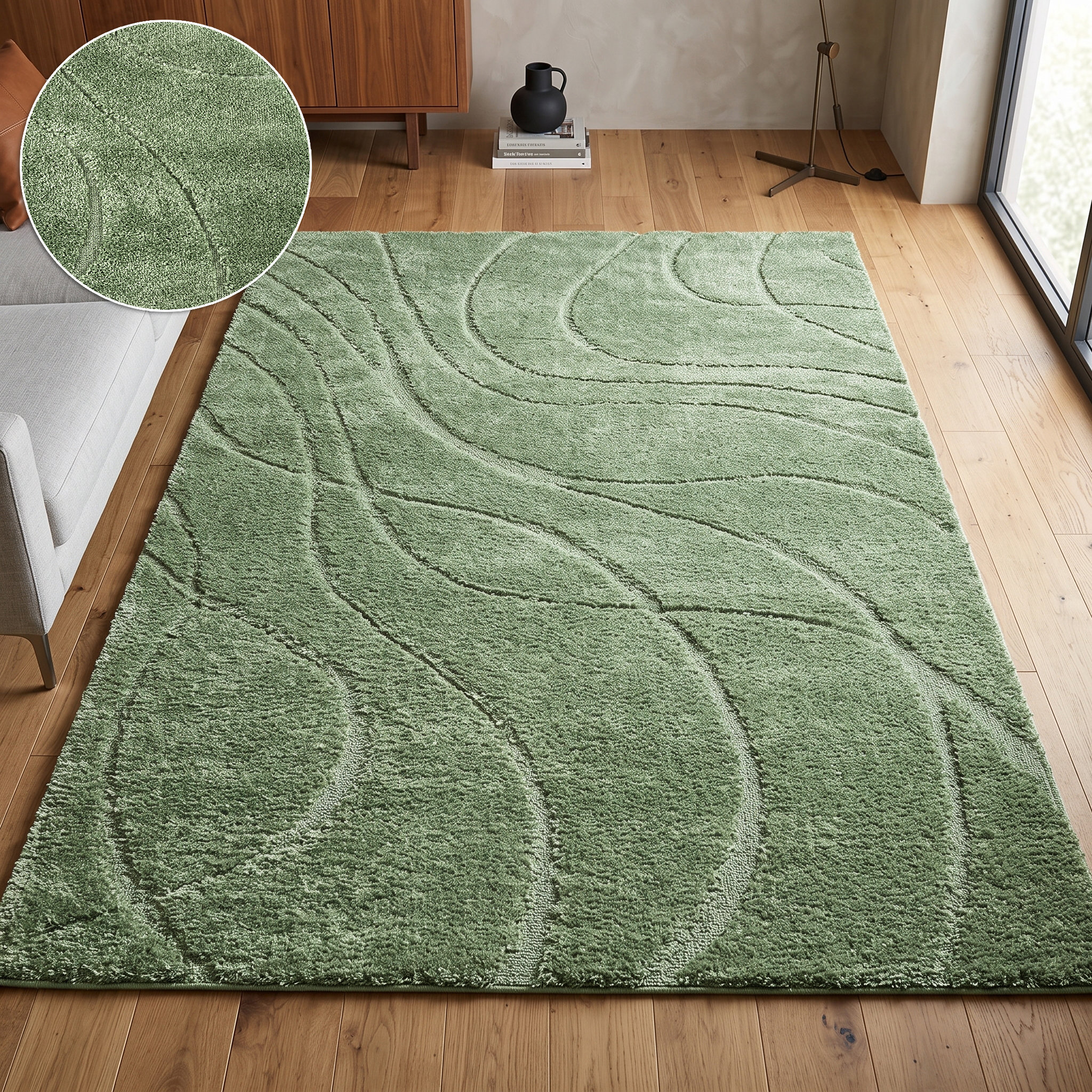 OTTO home Teppich "Lavia, Wellenmuster, Hoch-Tief" rechteckig 20 mm Höhe Linienmuster, modernes Design, 3D Optik, Designteppich, Wohnzimmer