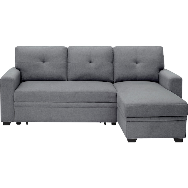 ATLANTIC home collection Ecksofa »Gerrit«, Schlafsofa, mit Bettkasten, Recamiere  rechts oder links montierbar | BAUR