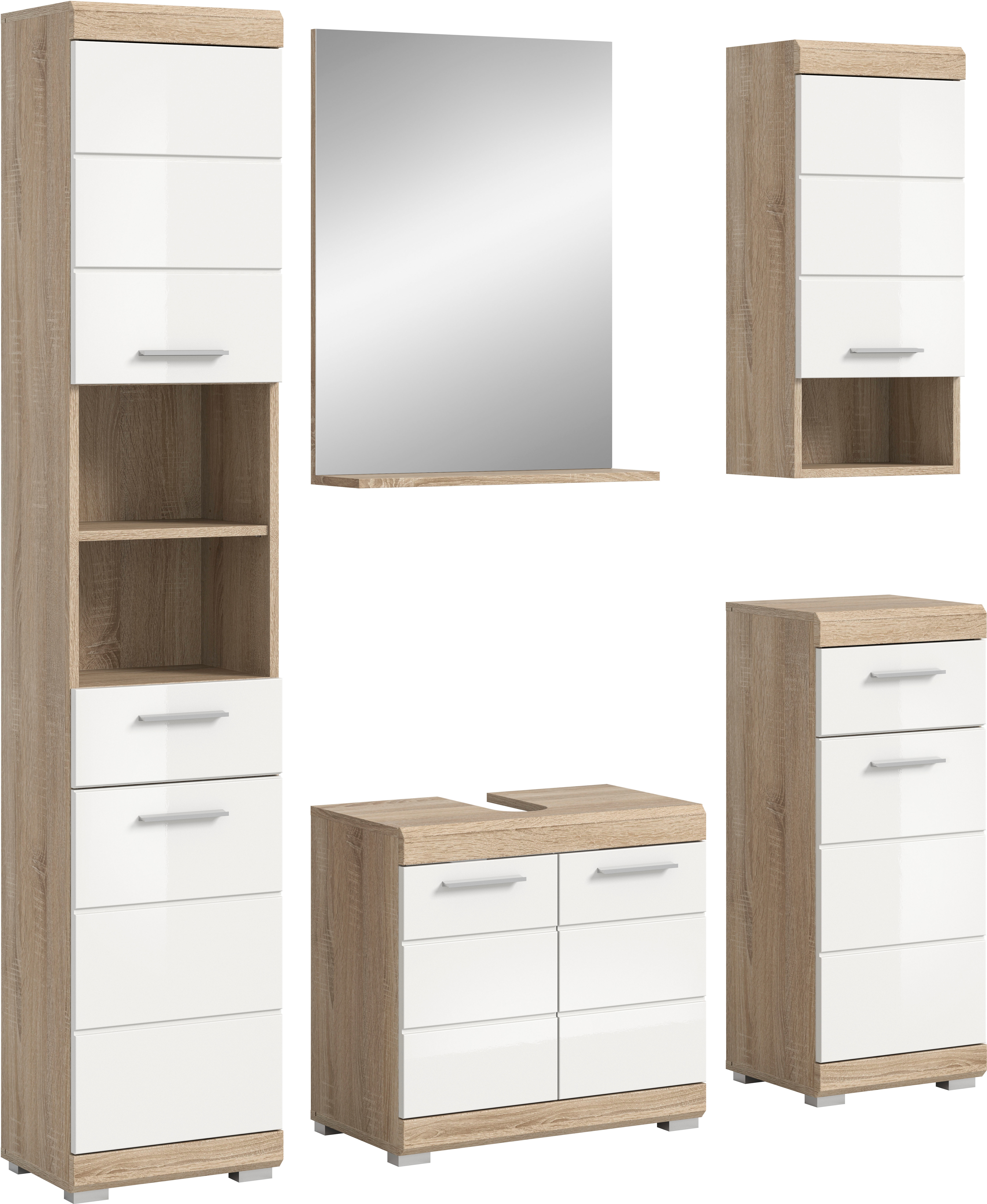welltime Badmöbel-Set "Siena, 5 teilig, bestehend aus:" Set, TOPSELLER, 5 Stk. tlg.