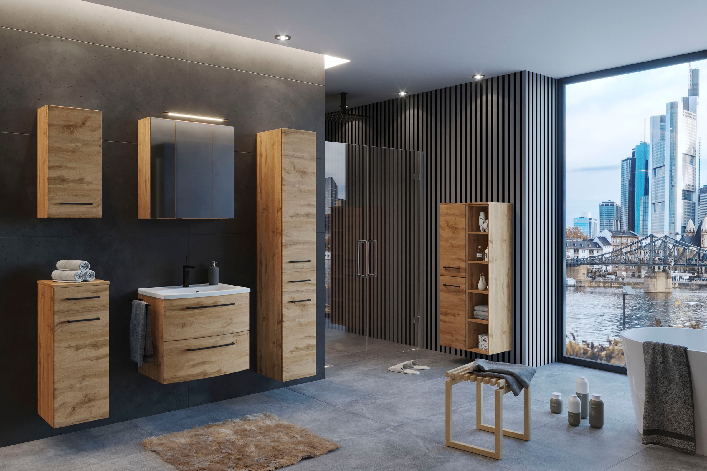 welltime Badmöbel-Set "Chicago" 3 Stk. tlg. günstig online kaufen