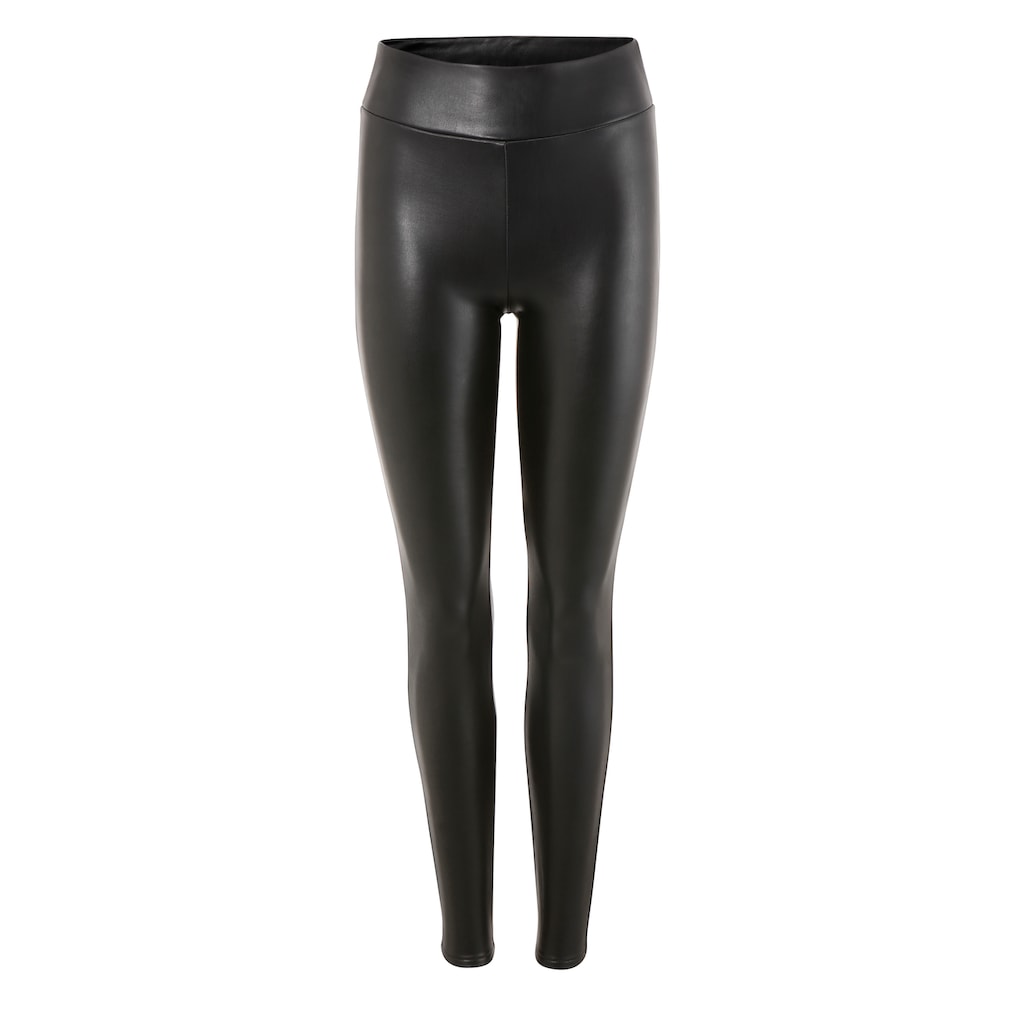 Laura Scott Leggings, aus elastischem Lederimitat