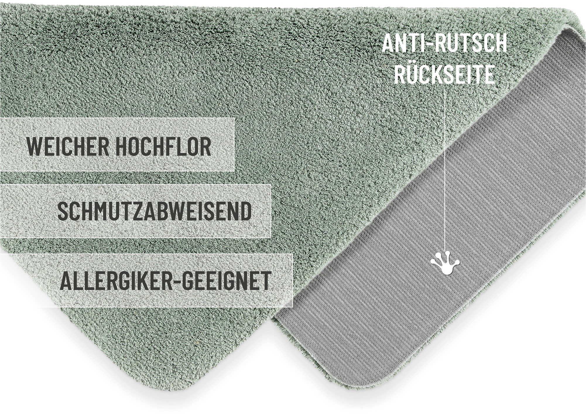 Homie Living Badematte »Porto Azzurro«, rutschhemmend beschichtet, fußbodenheizungsgeeignet-schnell trocknend, Badteppich, uni, rechteckig & rund, waschbar, Badezimmerteppich