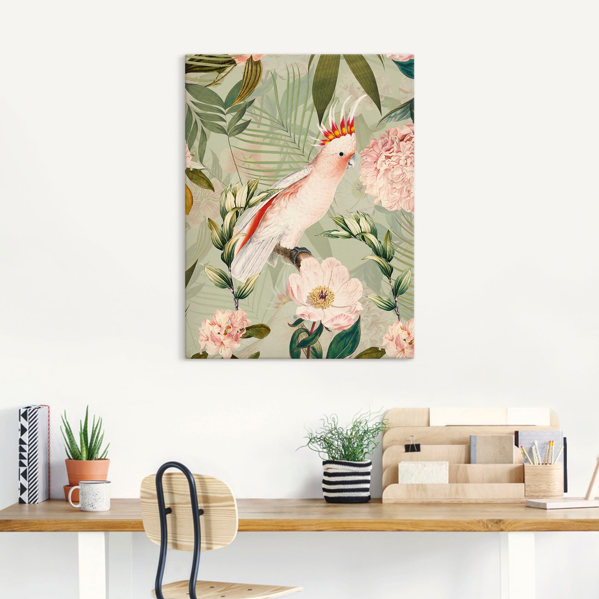 Artland Wandbild »Vintage Papagei«, Vogelbilder, (1 St.), als Alubild, Outdoorbild, Leinwandbild, Poster in verschied. Größen