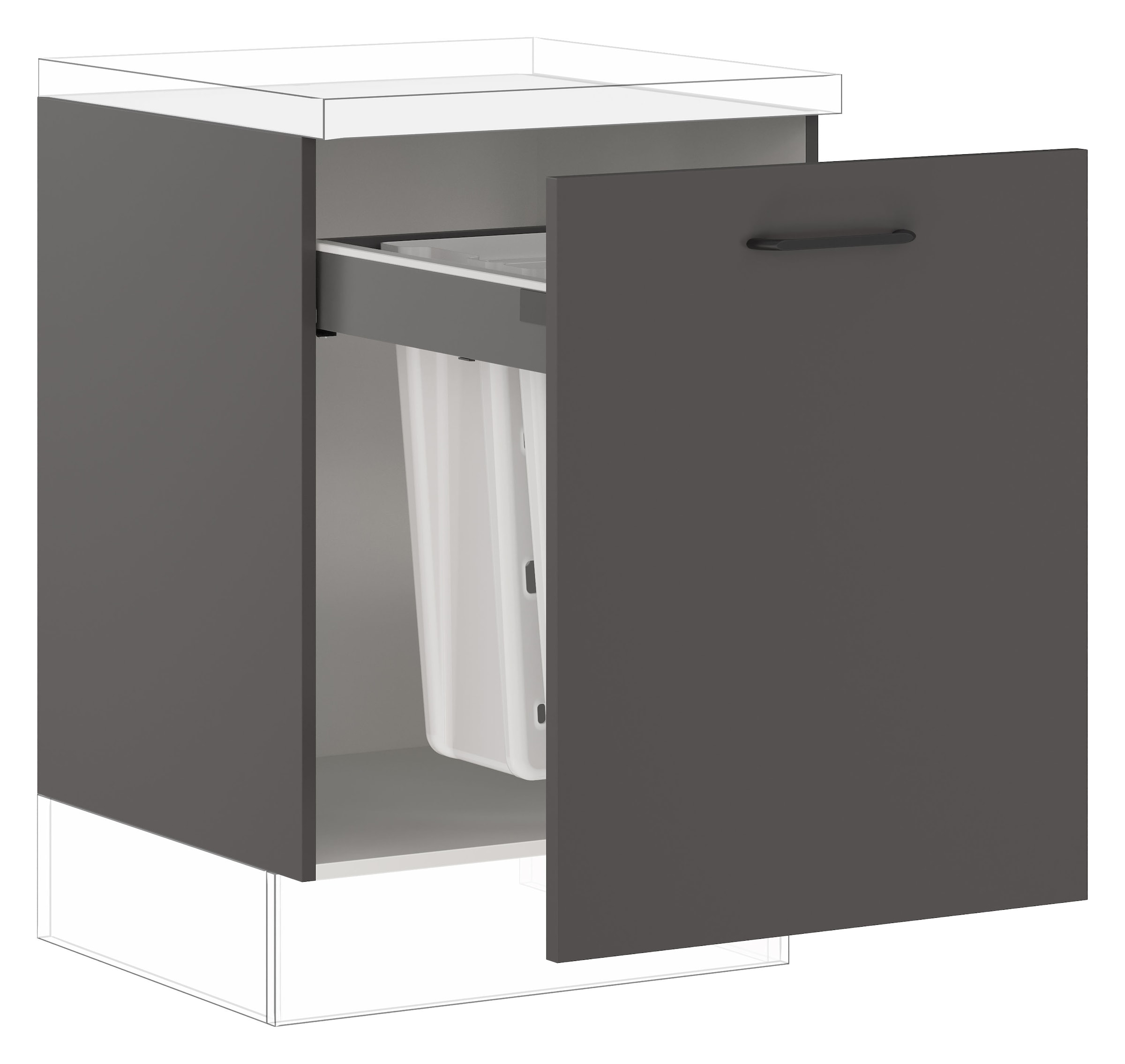 IMPULS KÜCHEN Wäscheschrank »"Tirana", Breite/Höhe: 60/72,3 cm, mit Soft-Close« vormontiert, mit Auszug, mit Waschekörben
