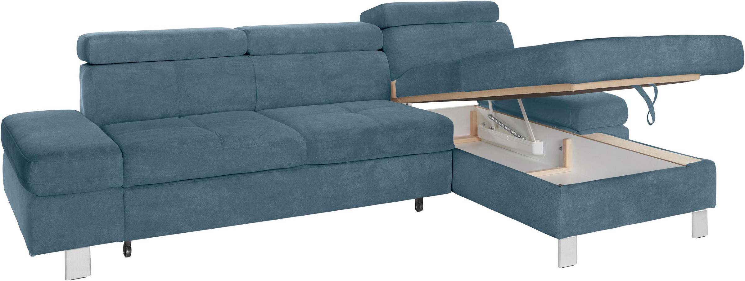 exxpo - sofa fashion Ecksofa »Fiji, hochwertige Detailverarbeitung im Sitz und Rücken, L-Form«, bequem durch Kopf- und Armteilverstellung, wahlweise mit Bettfunktion