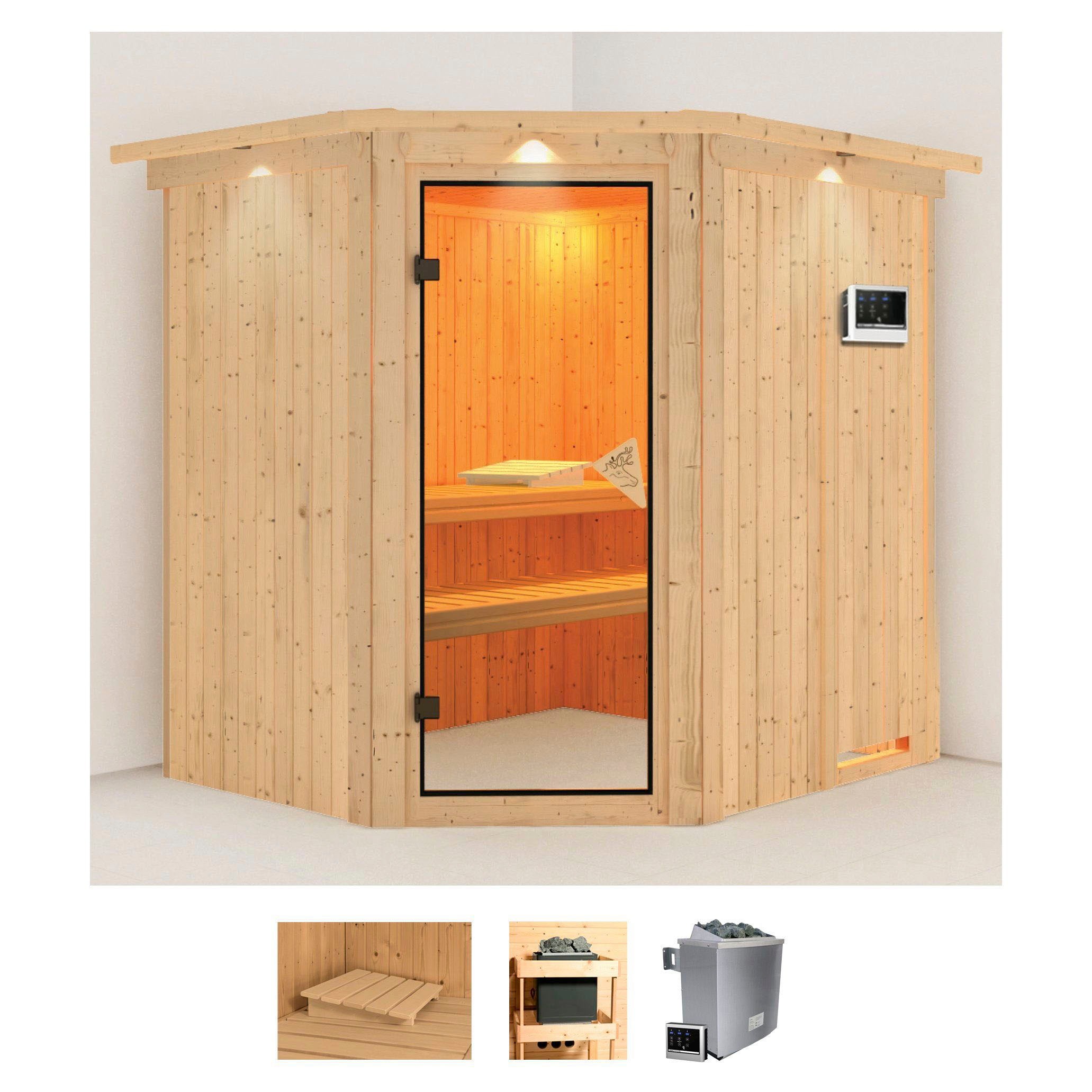 KARIBU Sauna "Siirin", Saunaofen, externe Steuerung, 9 kW, beige, Saunen, Ofen 9 KW externe Strg easy