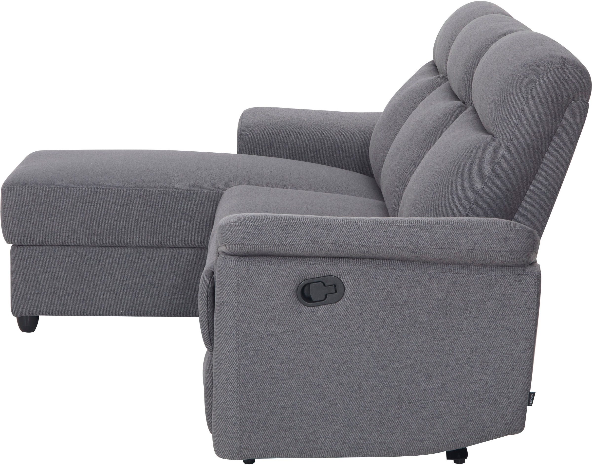 Home affaire Ecksofa »BRIONNE, L-Form, 255cm, manuelle u. elektrische Funktion (USB A/C),«, Liegefunktion, Stauraum, Federkernpolsterung, Webstoff