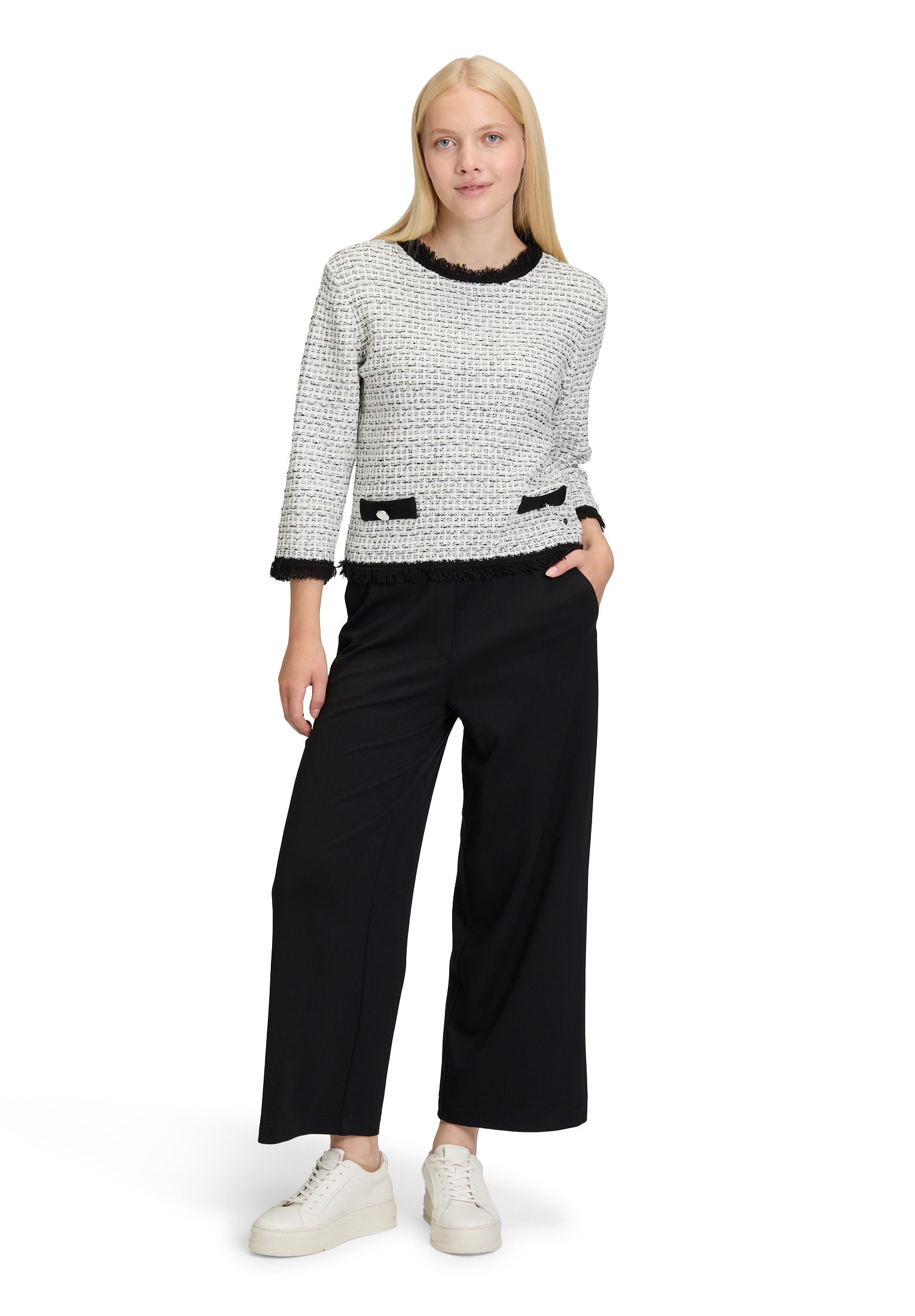 Betty&Co Strickpullover »Betty & Co Strickpullover mit Fransen«, (1 tlg.)