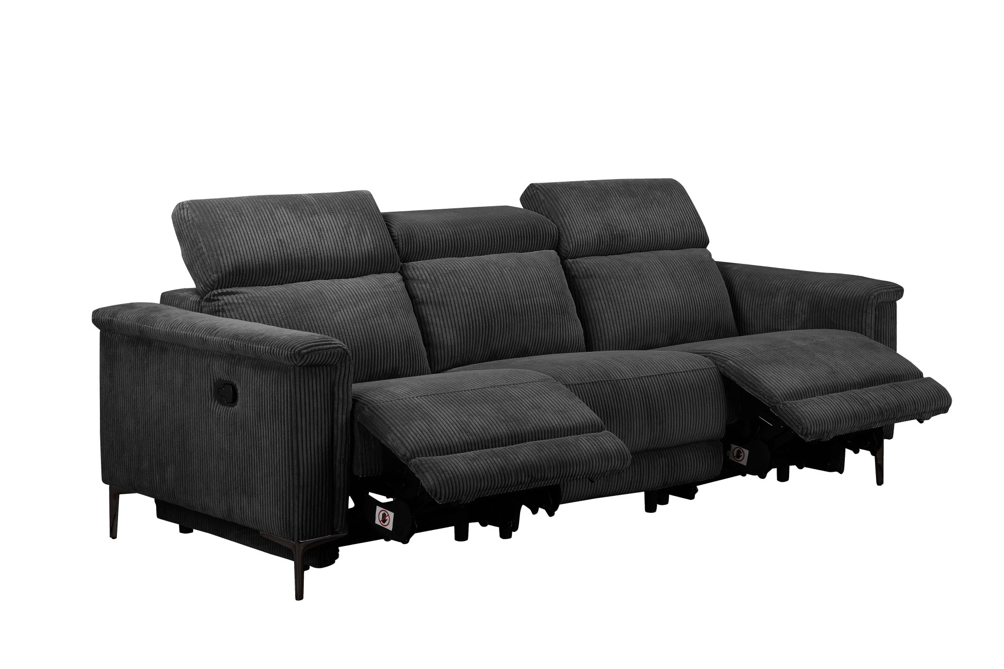 Places of Style 3-Sitzer »Lund Cord, mit manueller o. elektrischer Relaxfunktion in 2 Sitzen,«, USB-A, Kopfteilverstellung, Breite 222 cm