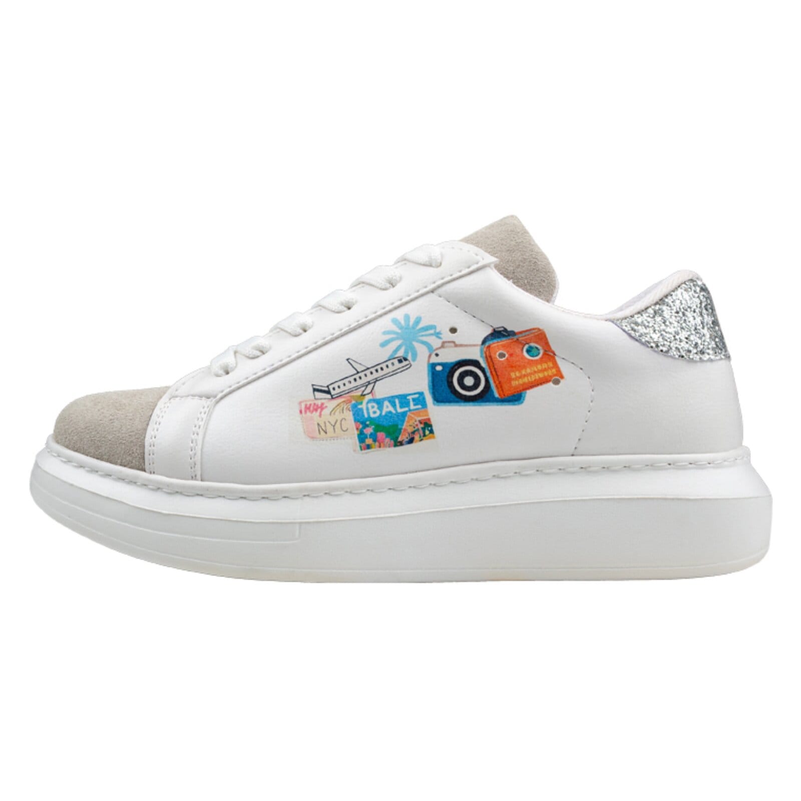 DOGO 1100000002199 "Verona Low-Top Sneaker Travel Collage Damen Sneaker" Handgefertigt