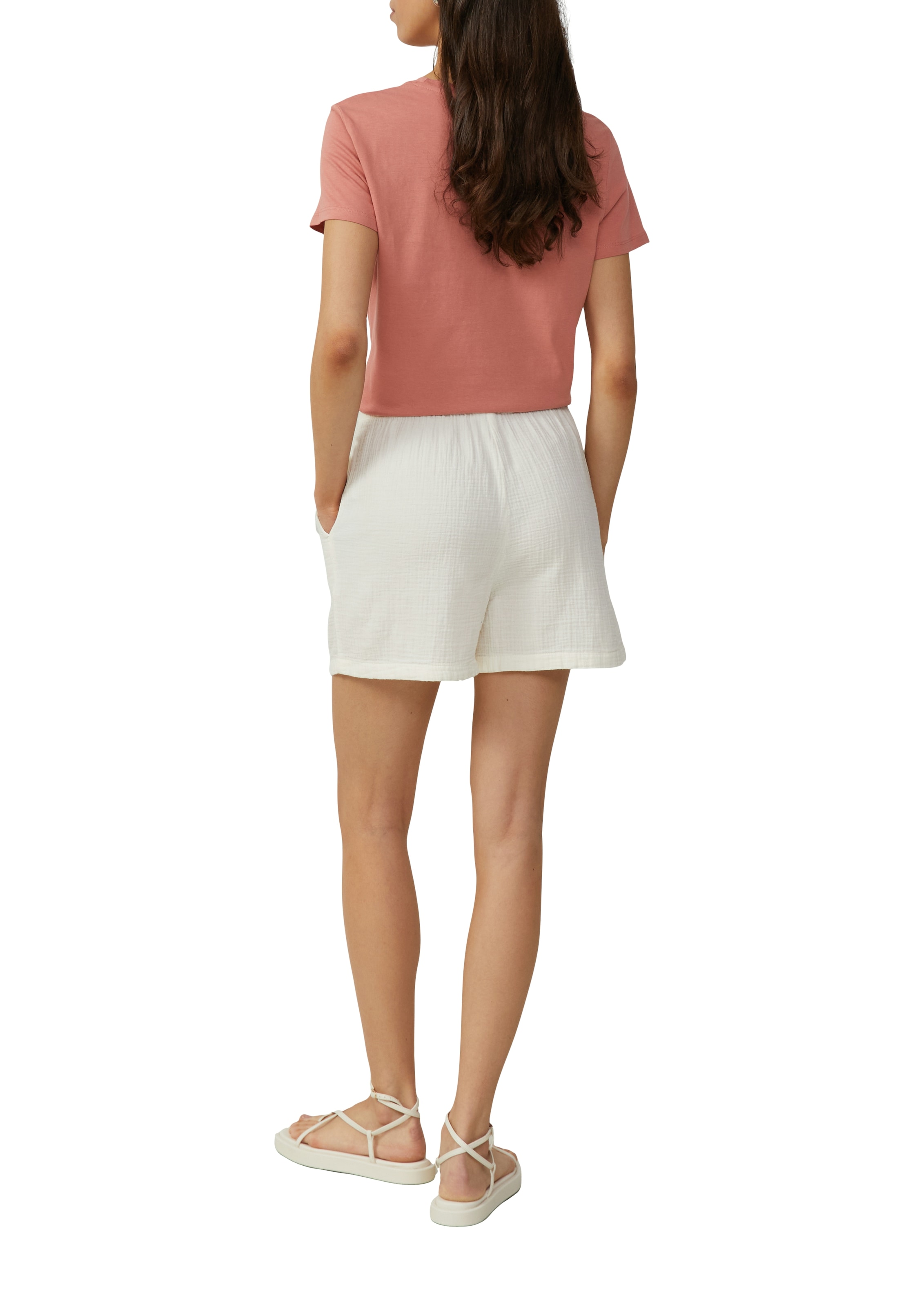 QS Shorts, im Crinkle-Look und mit Bindeband