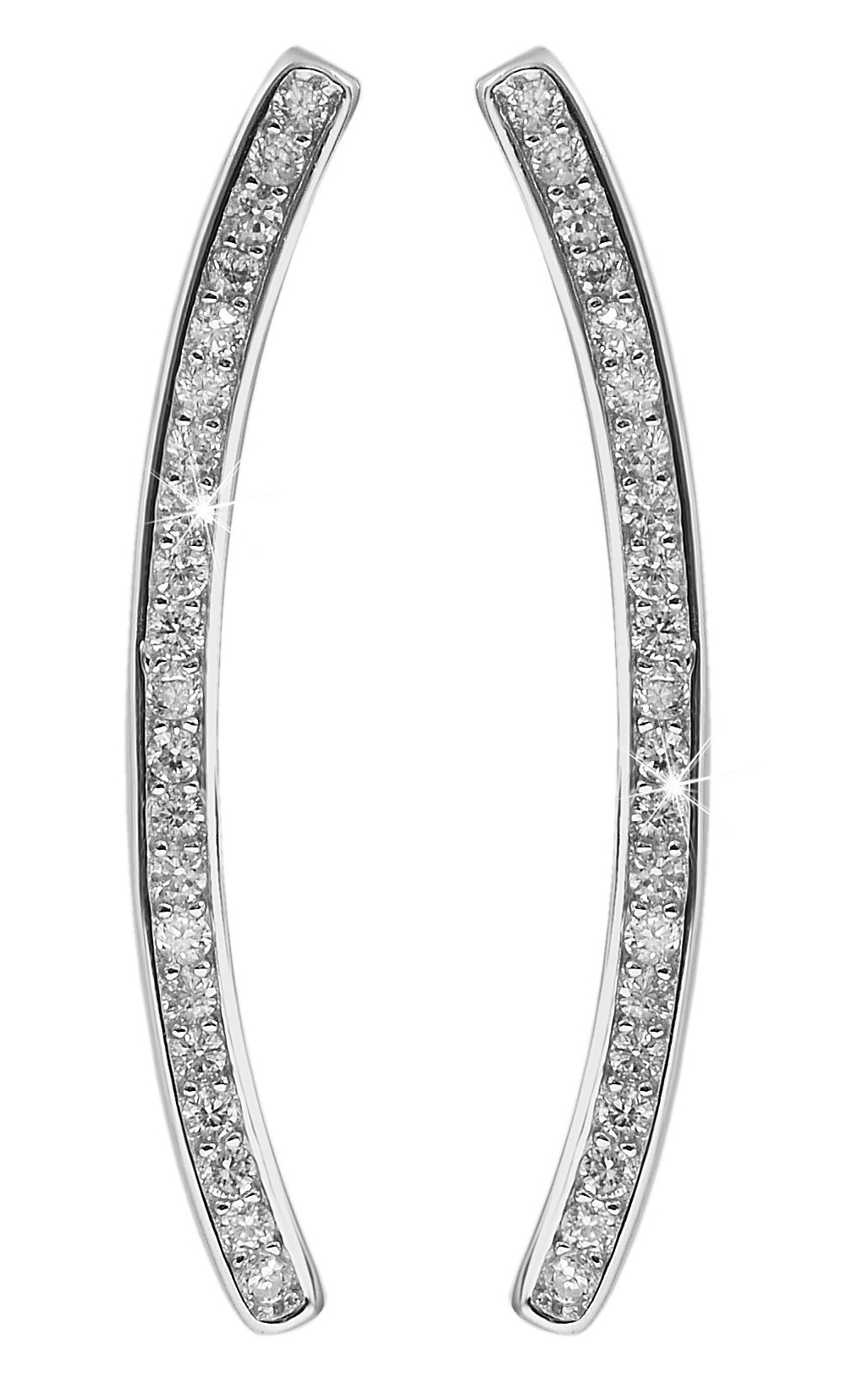 Adelia´s Paar Ohrhänger "Ohrringe aus 925 Silber mit Zirkonia" Ideal zum Verschenken – schlicht und stilvoll