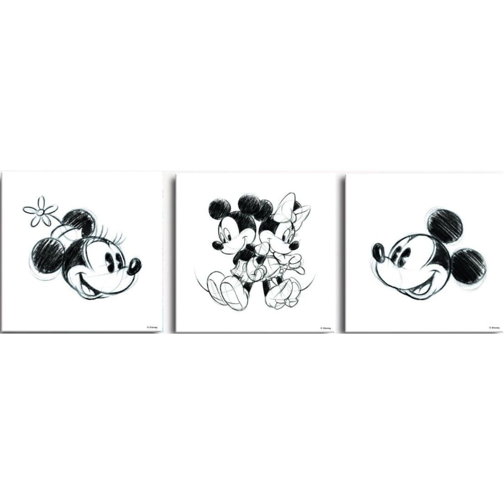 Disney Mehrteilige Bilder »Mickey & Minnie«, (Set, 3 St.)