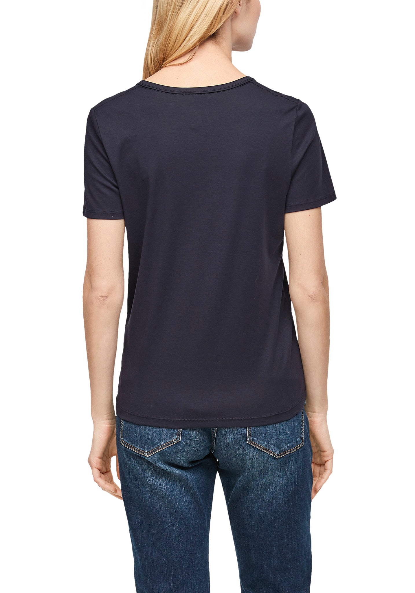 bestellen mit s.Oliver T-Shirt, BAUR umgenähtem Saum | für