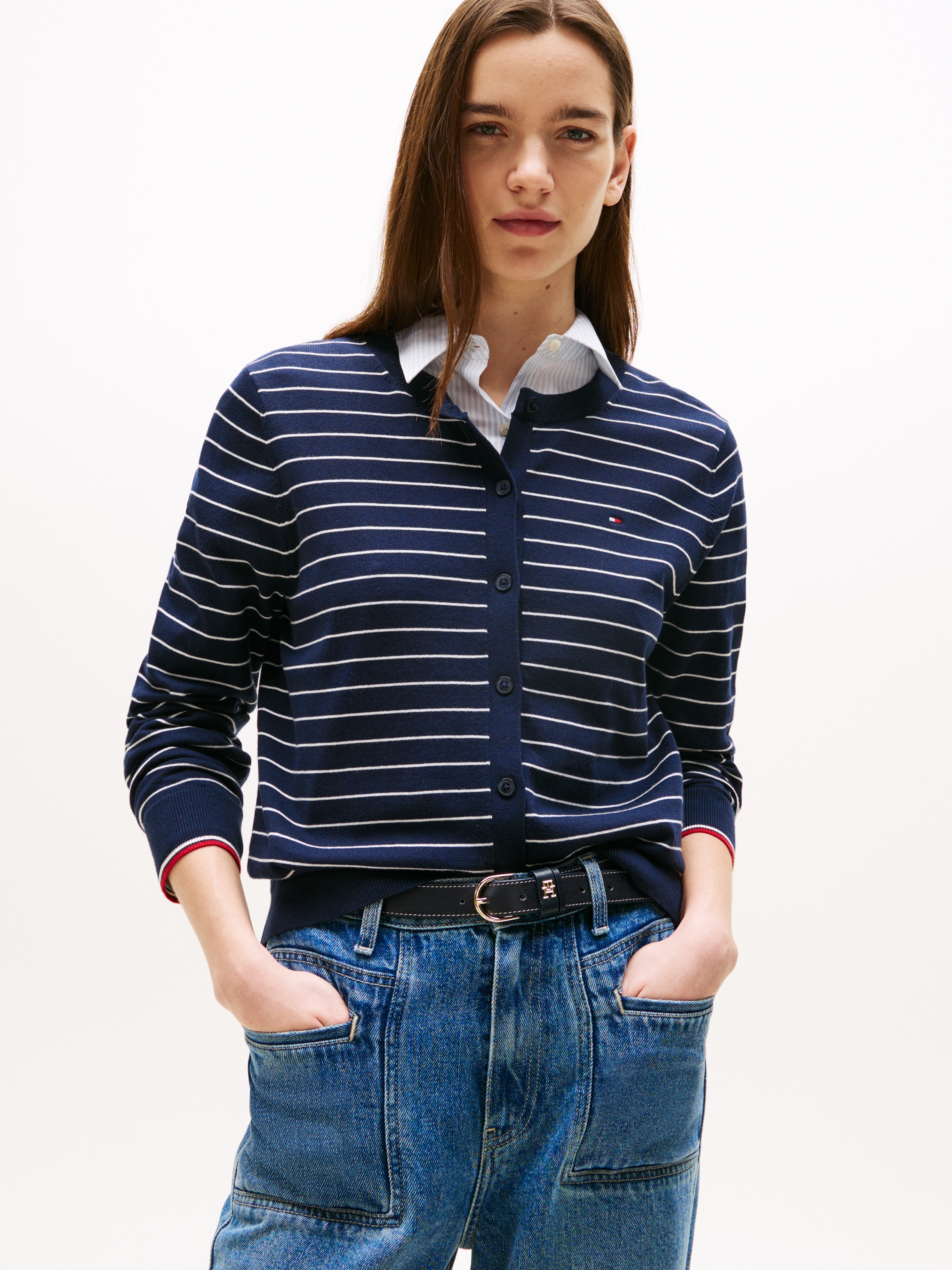 Tommy Hilfiger Cardigan "CO JERSEY STITCH CARDIGAN" Baumwollmischung, regul günstig online kaufen