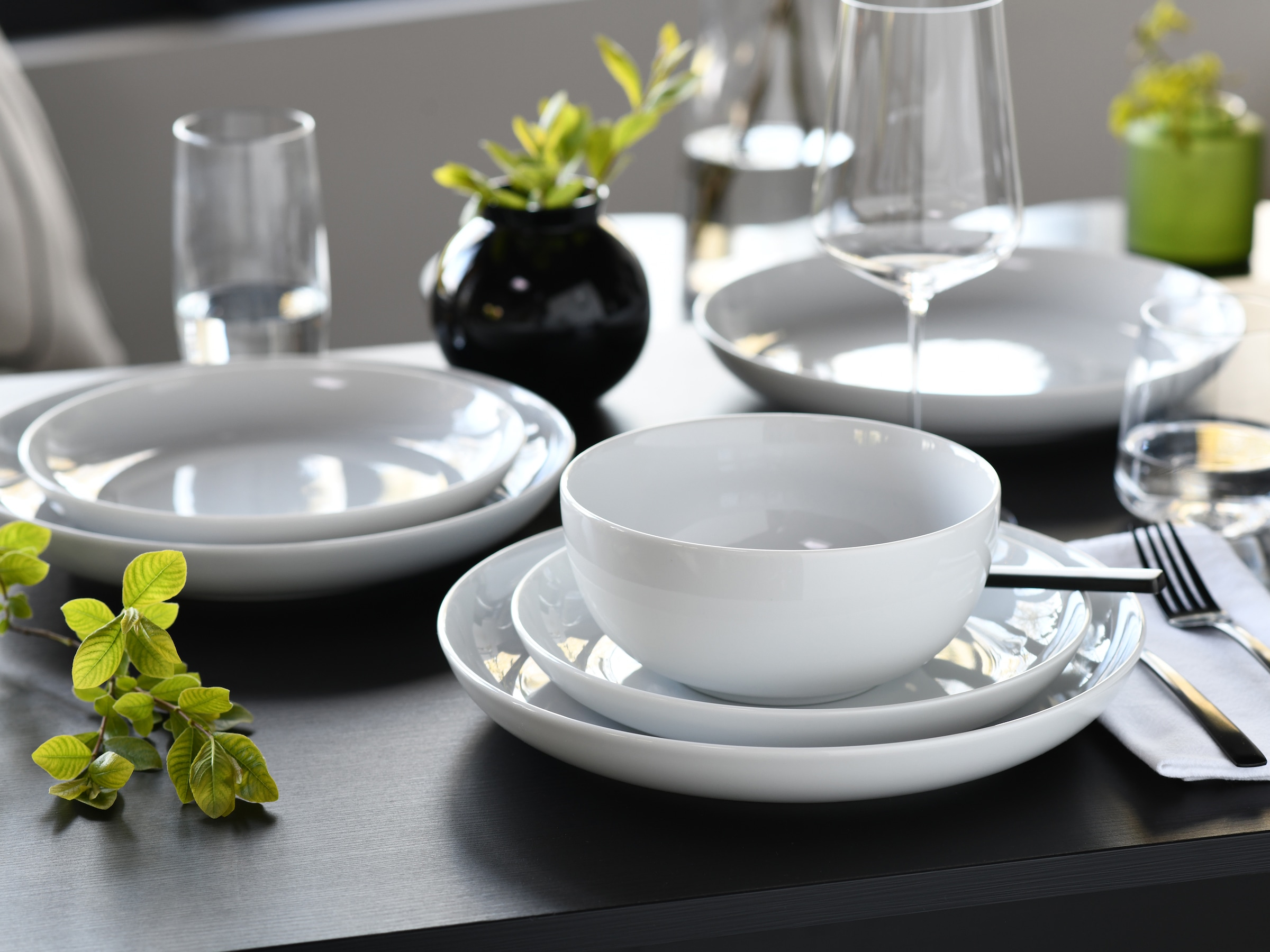 CreaTable Teller-Set »Allround Weiß, Tellerset 12-tlg«, (Set, 12 tlg.), Daily Use, Zeitlos