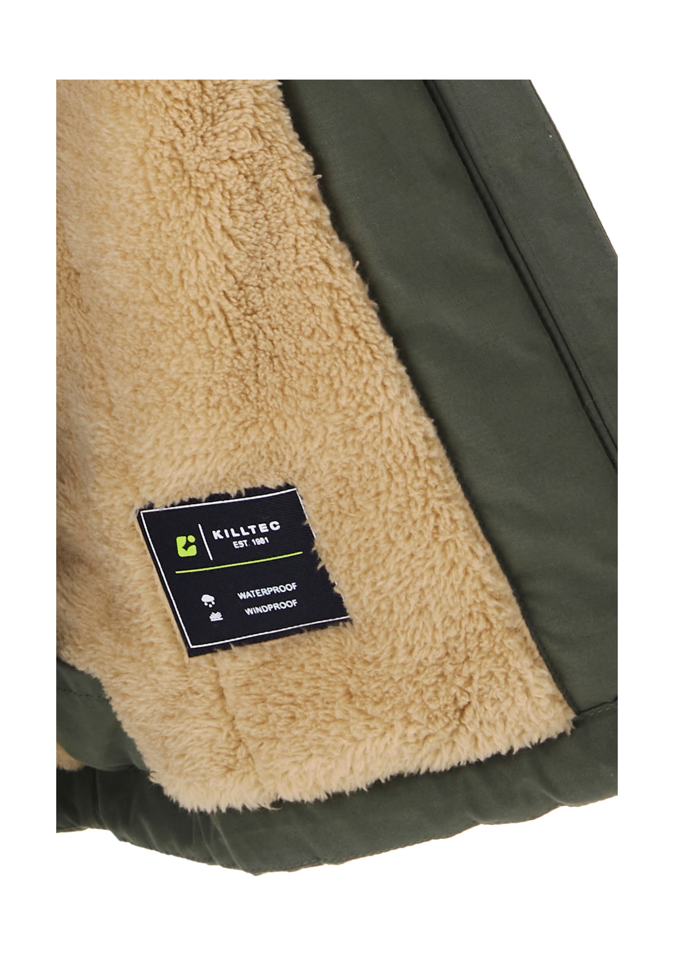 Killtec Funktionsjacke »KOW 377 BYS JCKT«, Wasserdichte Funktionsjacke mit Kapuze, warmem Futter und Kinnschutz