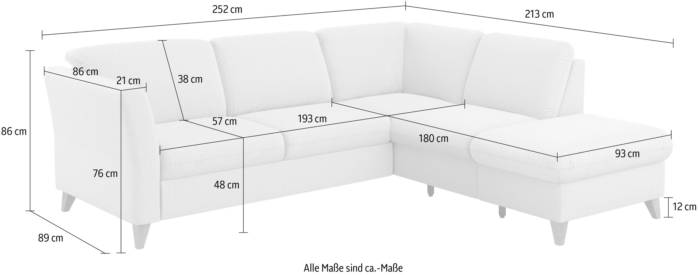 Home affaire Ecksofa »Trelleborg L-Form«, Federkern-Polsterung, wahlweise mit Bettfunktion und Stauraum