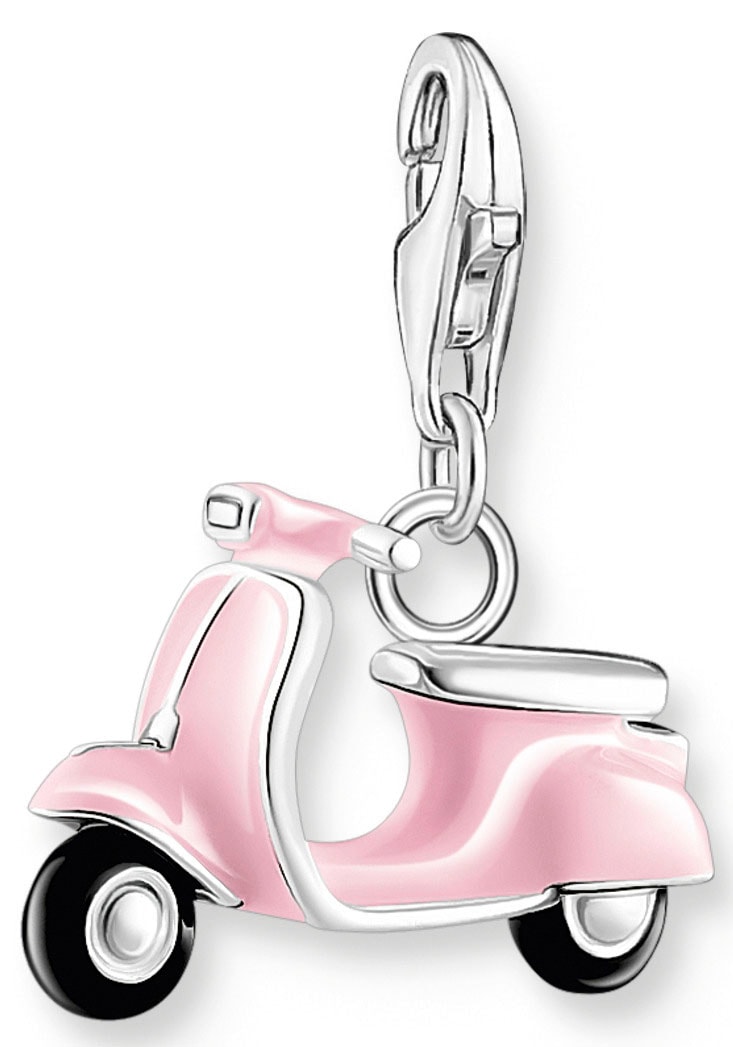 THOMAS SABO Damen Charm-Einhänger "Vespa", rosa, Silber 925 (recycelt), Charms