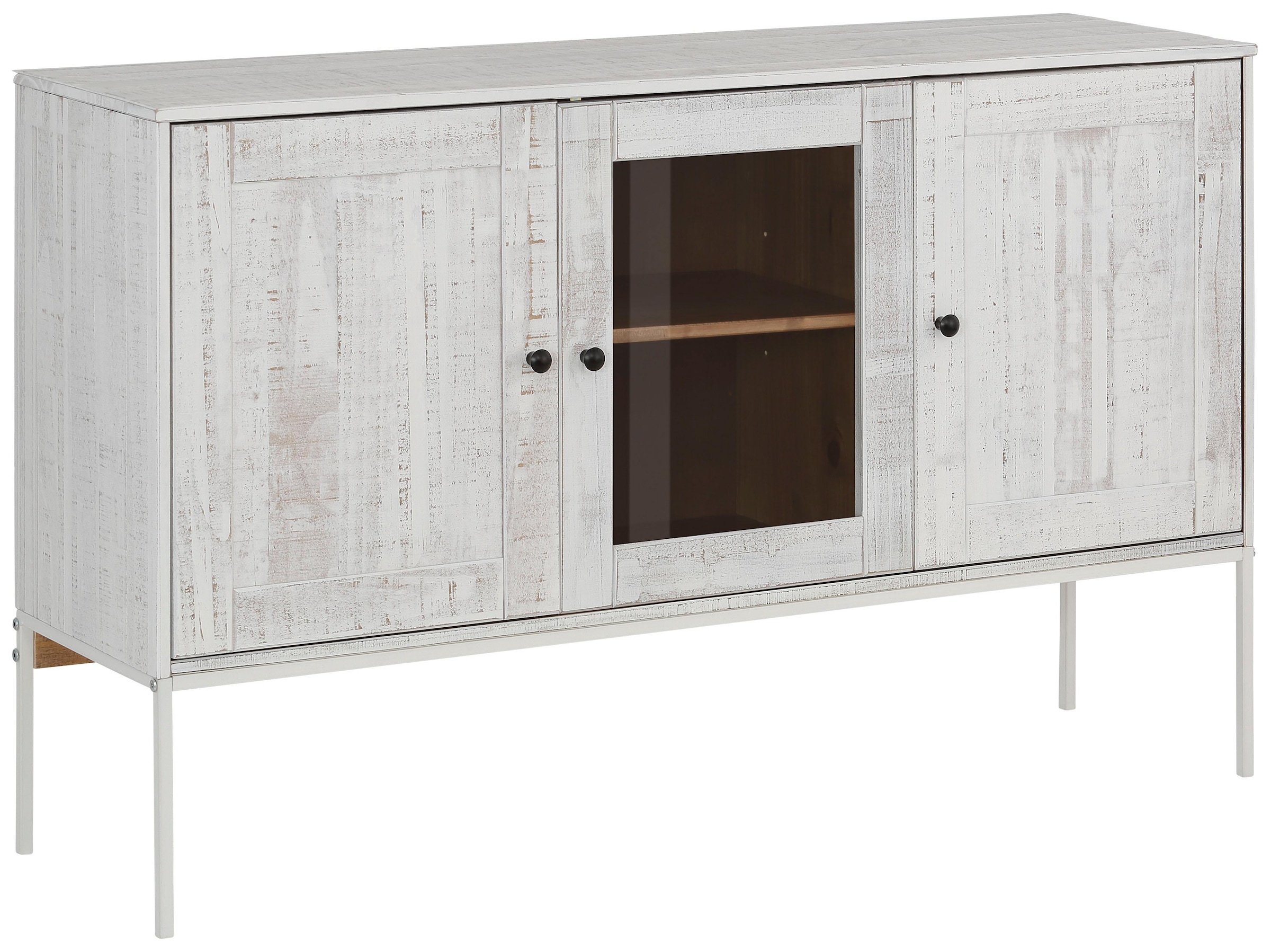 Home affaire Sideboard »Freya«, Kommode mit 2 Holztüren, aus Massivholz, Breite 130 cm