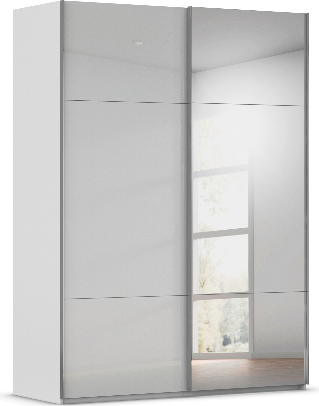 rauch Schwebetürenschrank "Kleiderschrank Schrank Garderobe Schlafzimmerschrank CONTIDO" 3 verschiedene Ausstattungen BASIC/CLASSIC/PREMIUM (inkl. SOFT-CLOSE), aus hochwertigem Material in 6 Breiten 2 Griff-Farben MADE IN GERMANY
