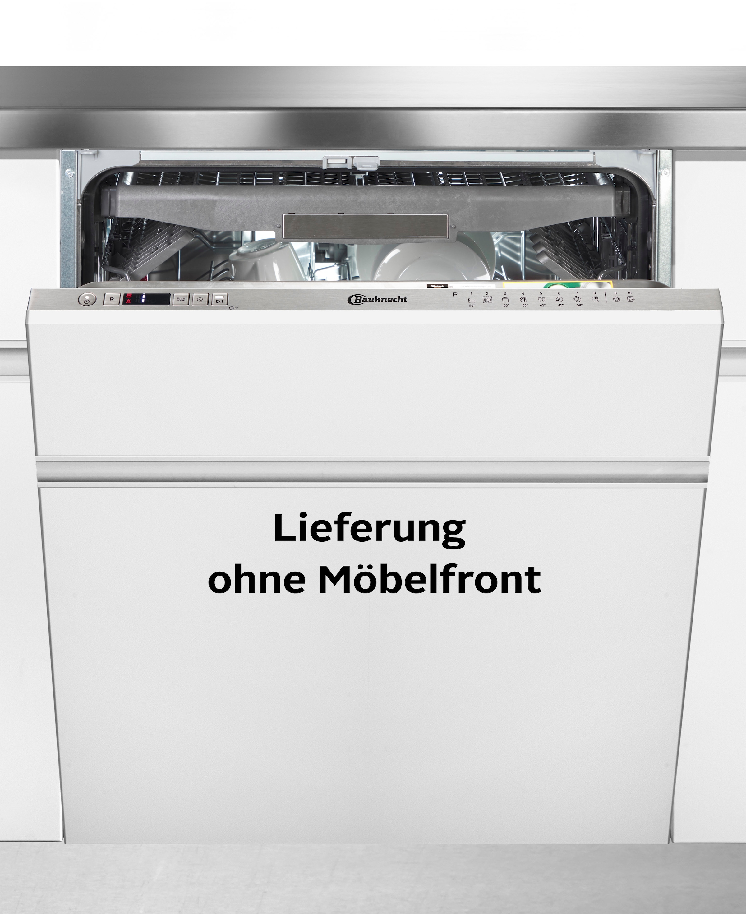 BAUKNECHT vollintegrierbarer Geschirrspüler "BKSV1 IAN", B:59,8cm H:82cm T:55,5cm, silber, Geschirrspüler, ActiveDry – automatische Türöffnung für