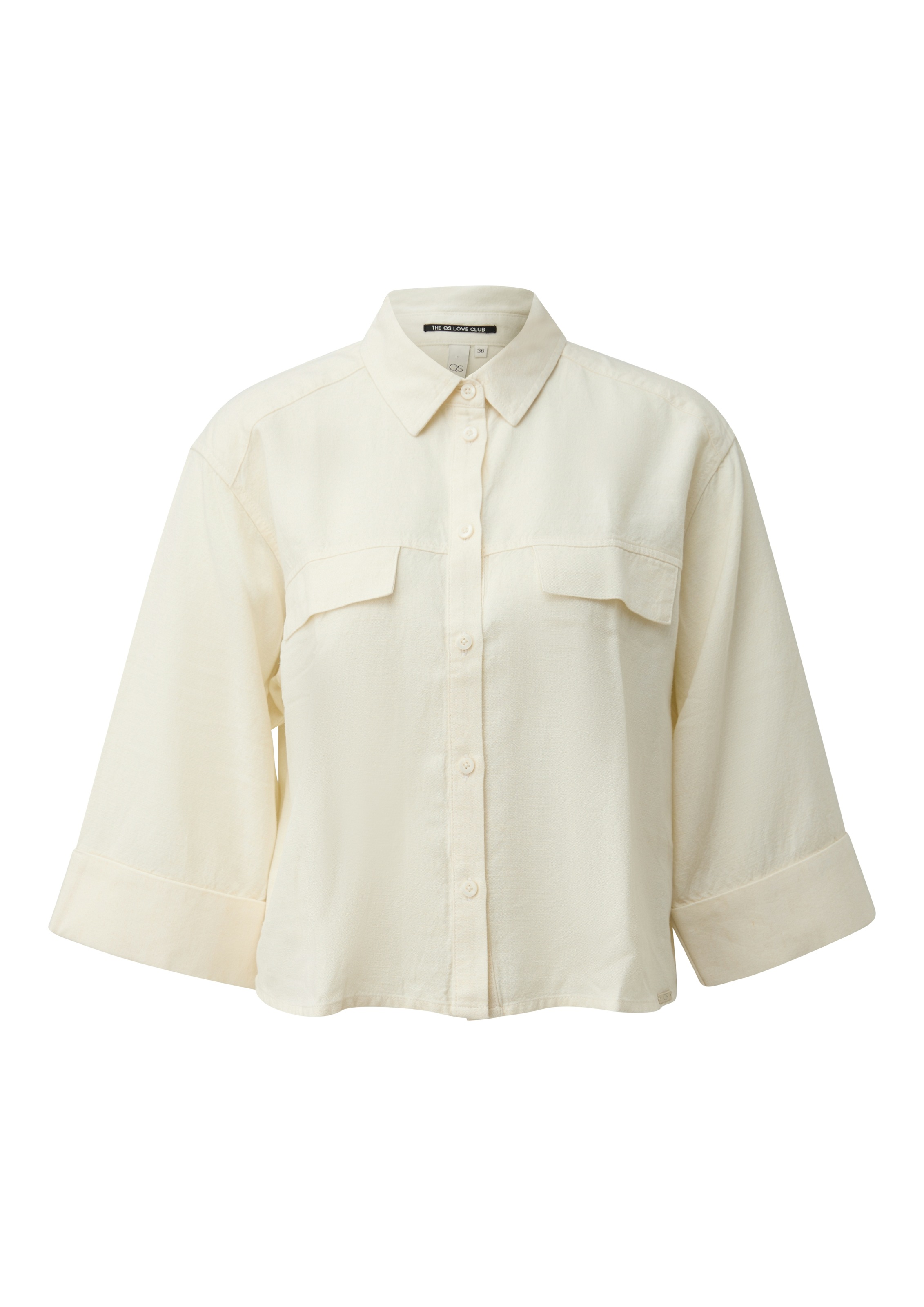 QS Hemdbluse mit Hemdkragen und 3/4-Arm