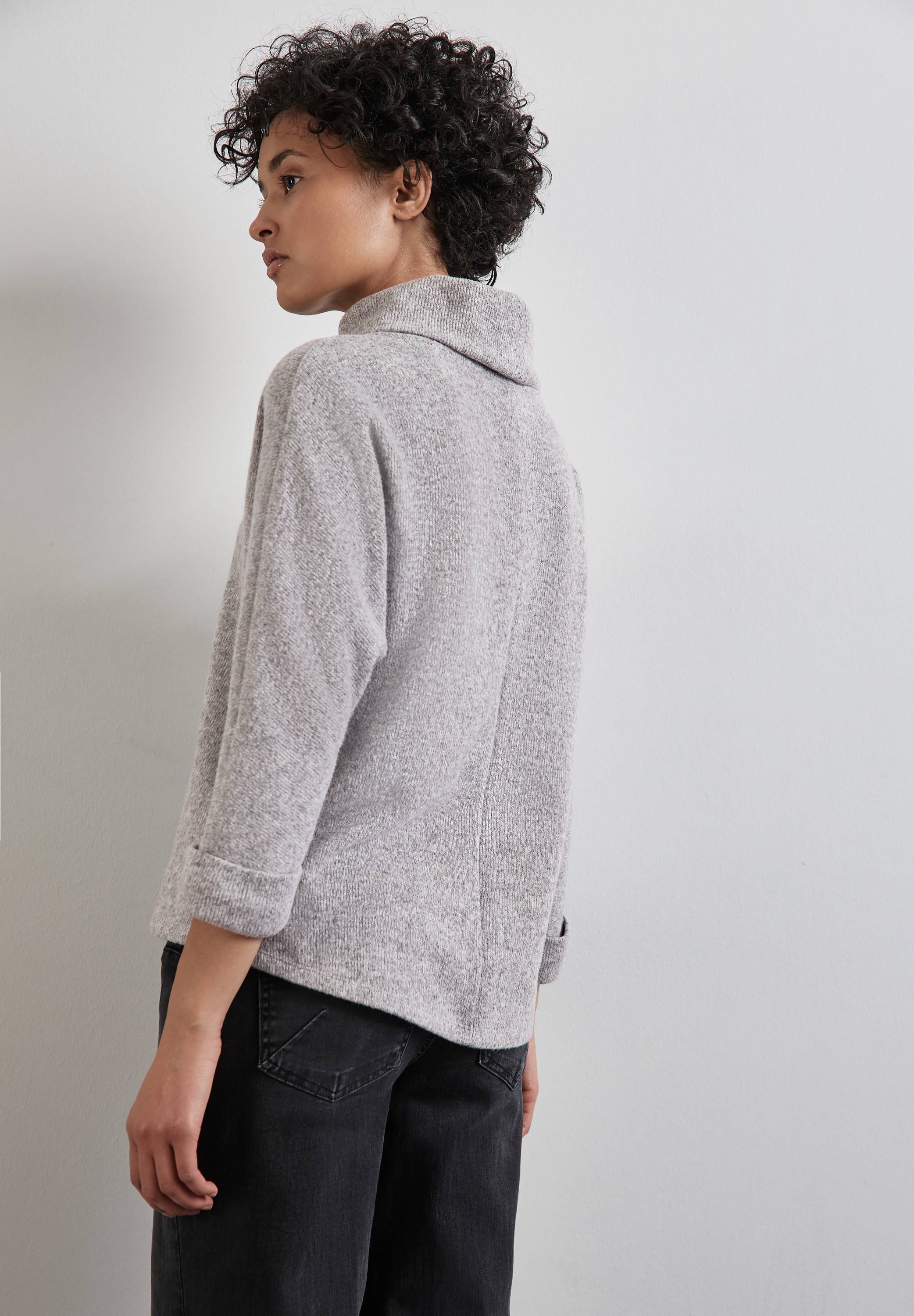 STREET ONE Langarmshirt, im angenehmen Materialmix