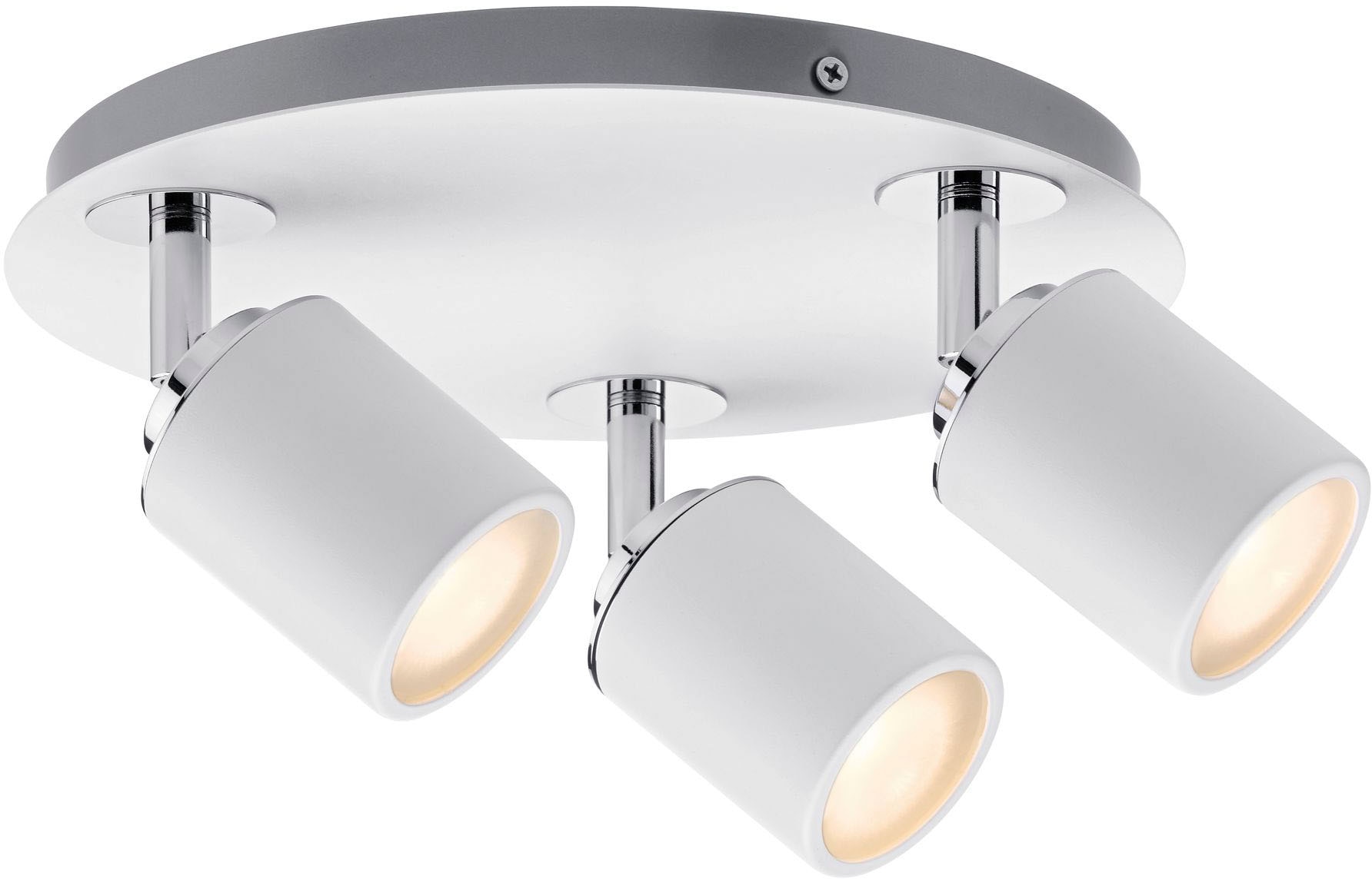 Paulmann LED Deckenleuchte, 3 flammig-flammig, GU10, 3er-Spot Gu10 Weiß/Chrom Tube ohne Leuchtmittel, max. 10W