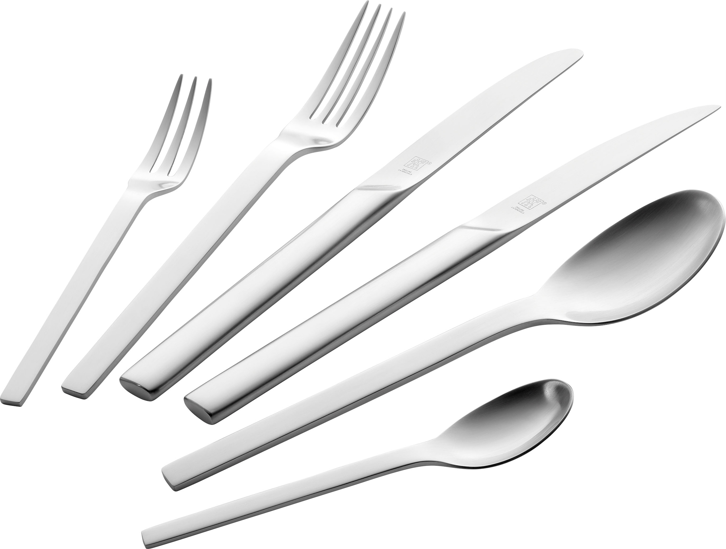 Zwilling Besteck-Set »Minimale«, (Set, 72 tlg.), Edelstahl 18/10, mattiert, spülmaschinengeeignet, 72-teilig