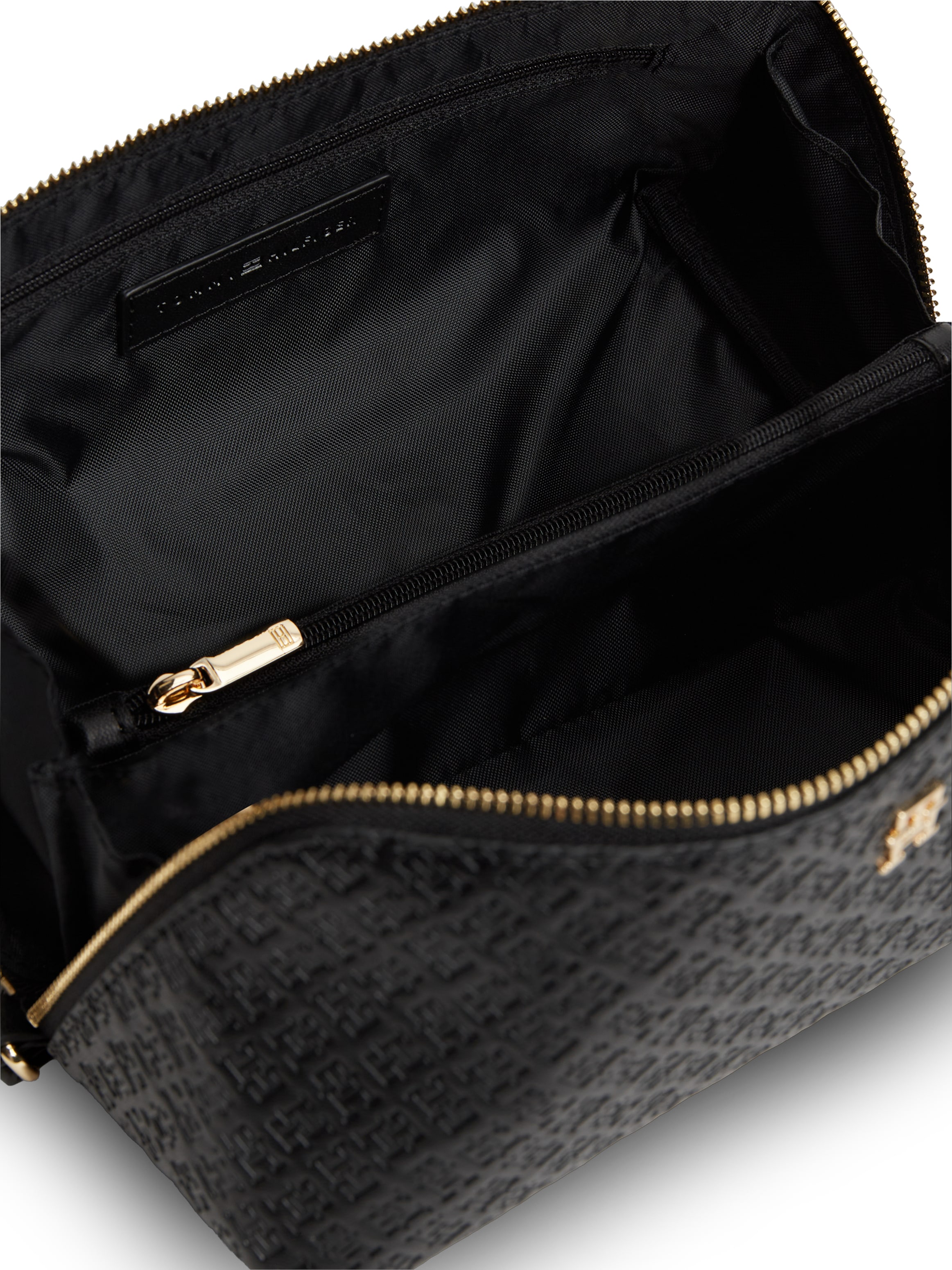 Tommy Hilfiger Kulturbeutel »TH ICON DOUBLE WASHBAG MONO« Unisex Waschbeutel, Kosmetiktasche mit Allover-Logoprägung