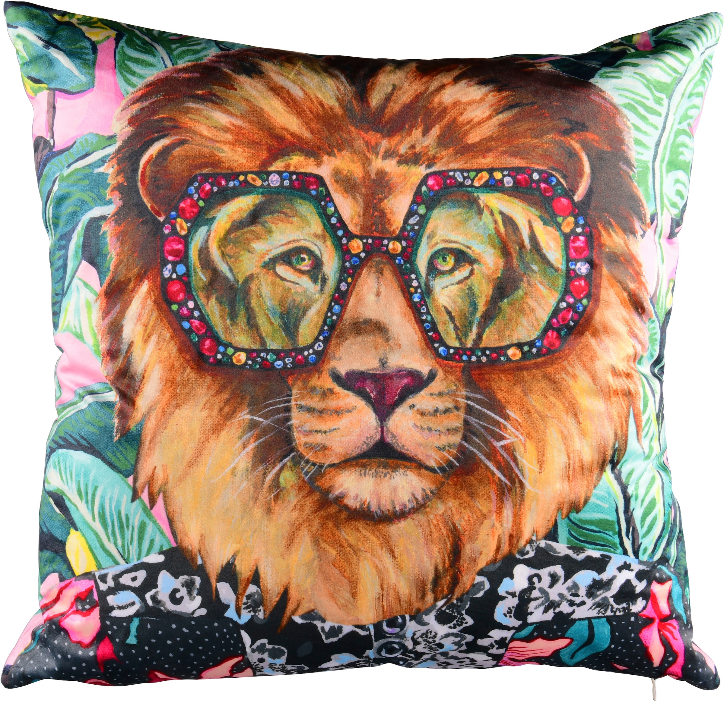 Dekokissen "LEORO", B/L: 50cm x 10cm, 1 Stk., bunt, MIRRORS AND MORE, Polyester, B:50cm L:10cm, Dekokissen_Sitzkissen_Kissenhüllen, gemustert,