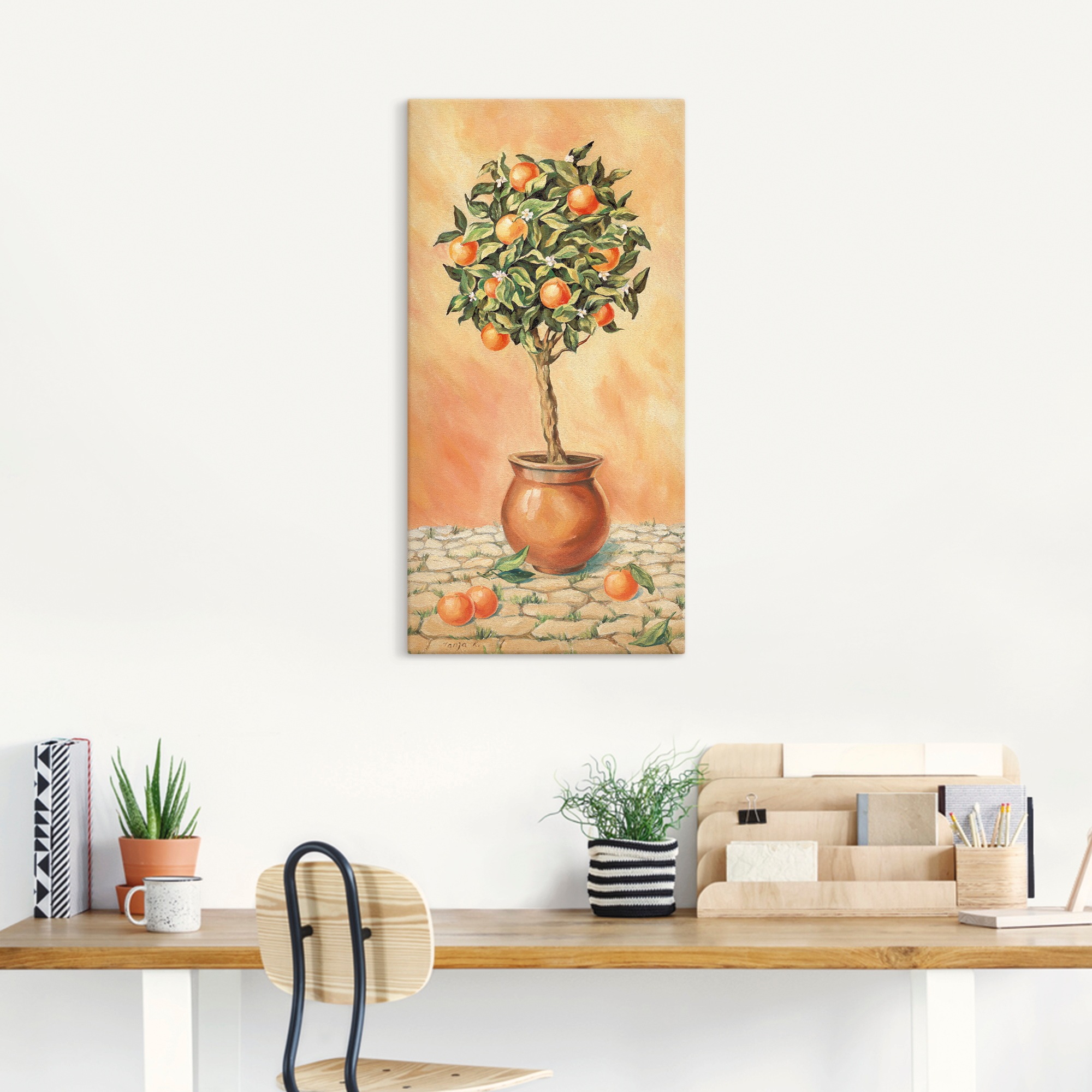 Artland Leinwandbild "Orangenbaum I" Pflanzen 1 Stk. tlg. auf Holzrahmen ge günstig online kaufen
