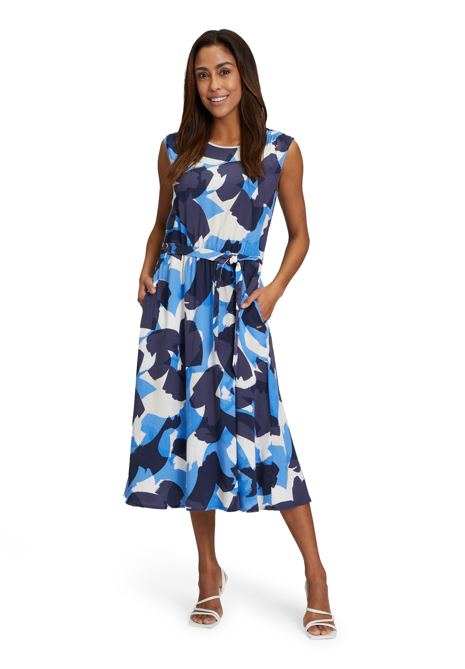 Betty&Co Sommerkleid "Betty & Co Damen Sommerkleid mit Bindegürtel", Raffun günstig online kaufen