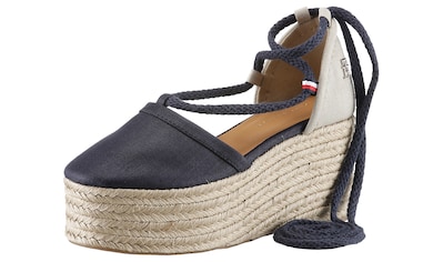 Espadrille »CLOSED TOE LINEN FLATFORM«, Sommerschuh, Keilabsatz, mit schöner...