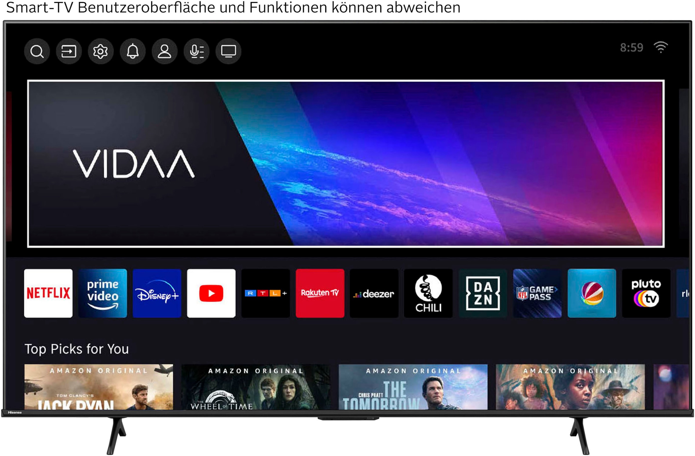 Hisense QLED-Fernseher »75E77Q PRO«, 4K Ultra HD, Smart-TV, 4K UHD QLED