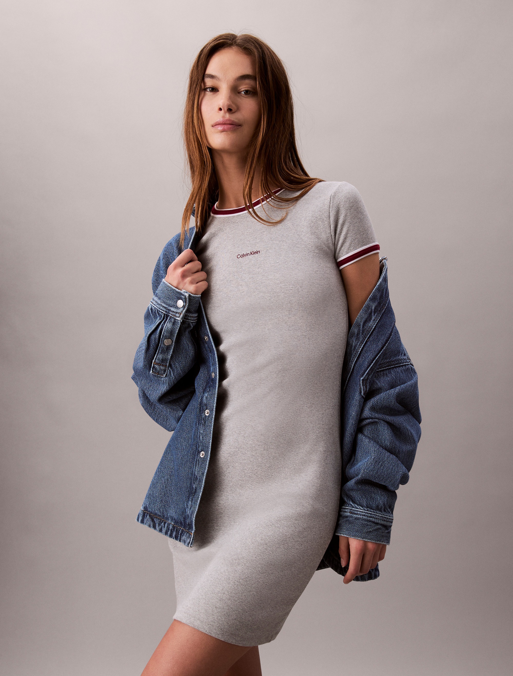 Calvin Klein Jeans Skaterkleid "SS COLOR BLOCK COTTON RIB BABY T" Ohne Tasc günstig online kaufen