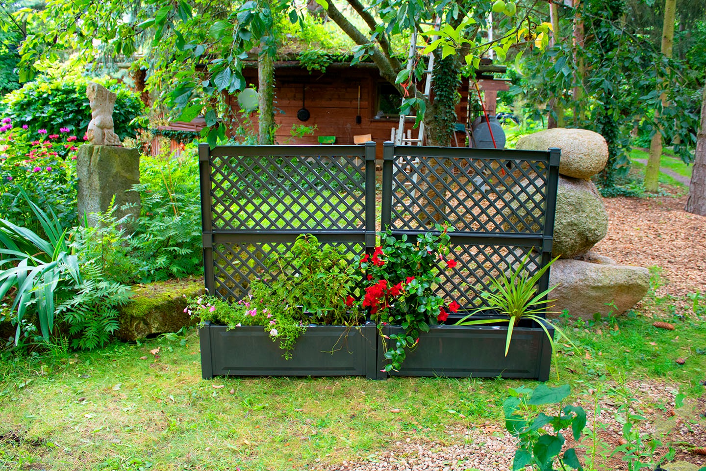 KHW Spalier 2er-Set Pflanzkasten groß 100 cm mit Zentralspalier günstig online kaufen