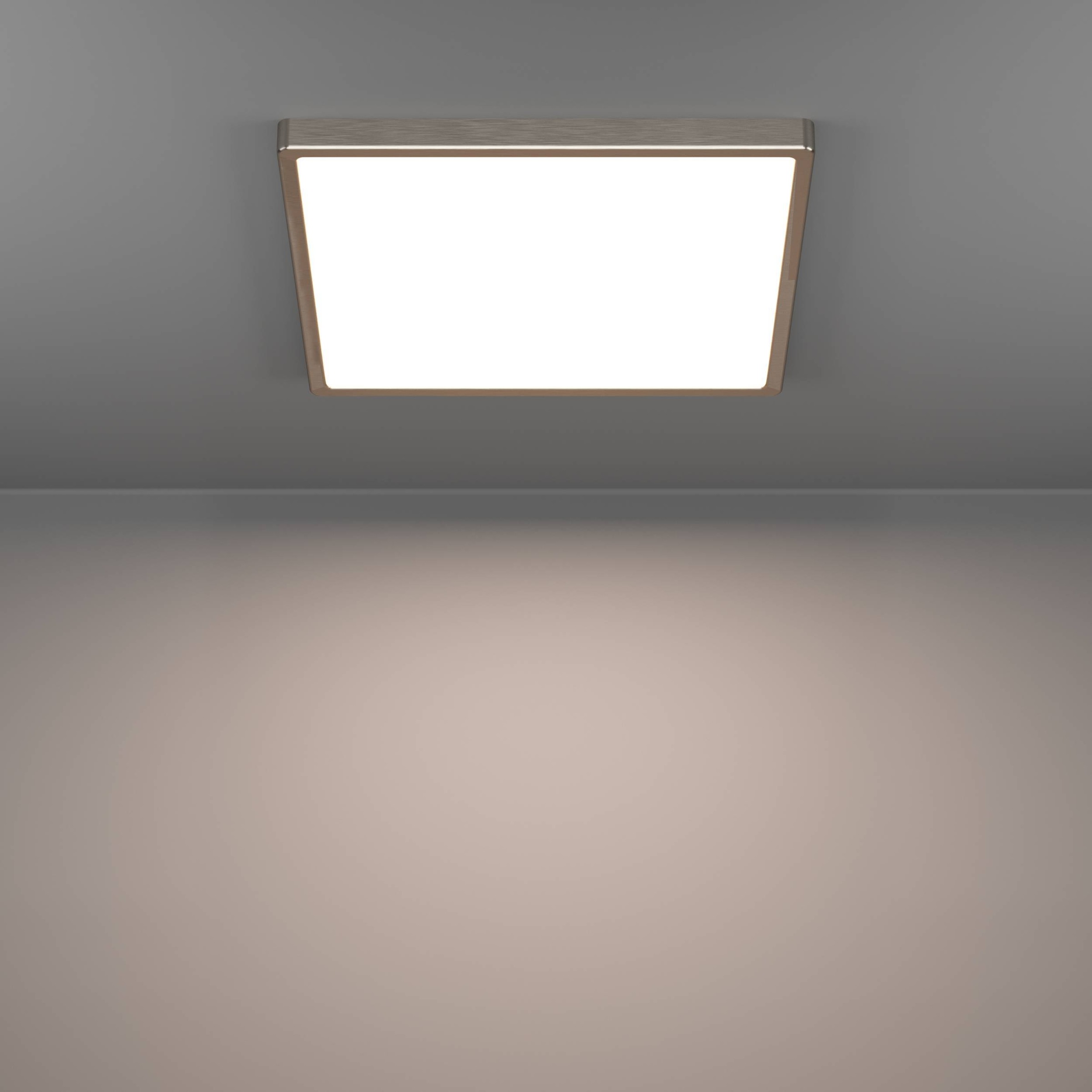 EGLO Aufbauleuchte »Fueva 6 Aufbaulampe, Metall und Kunststoff, silber, weiß, Deckenlampe« LED-Modul 1 Stk. Kaltweiß | Neutralweiß | Warmweiß Aufbauleuchte - L39 x B39 x H2,5 cm - nickel-matt - 17,5W inkl.