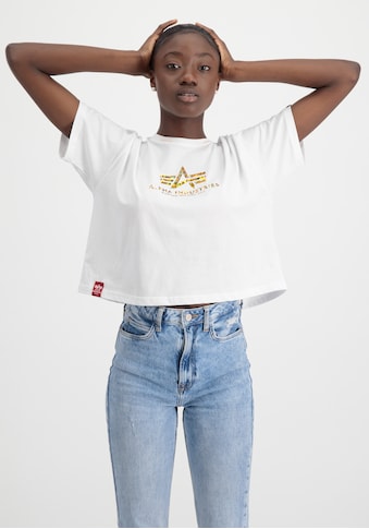 T-Shirt »ALPHA INDUSTRIES Women - T-Shirts Basic T COS Hol. Print Wmn«